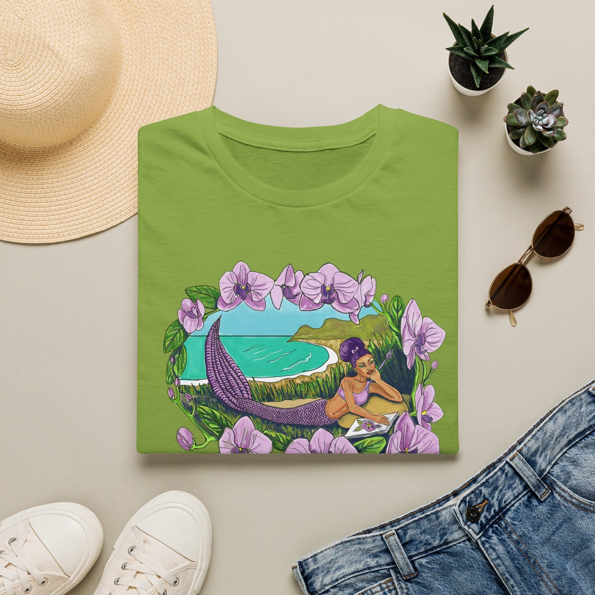 Mermaid Beach Vibes T-Shirt — Tropical Floral Ocean Graphic - Image 19