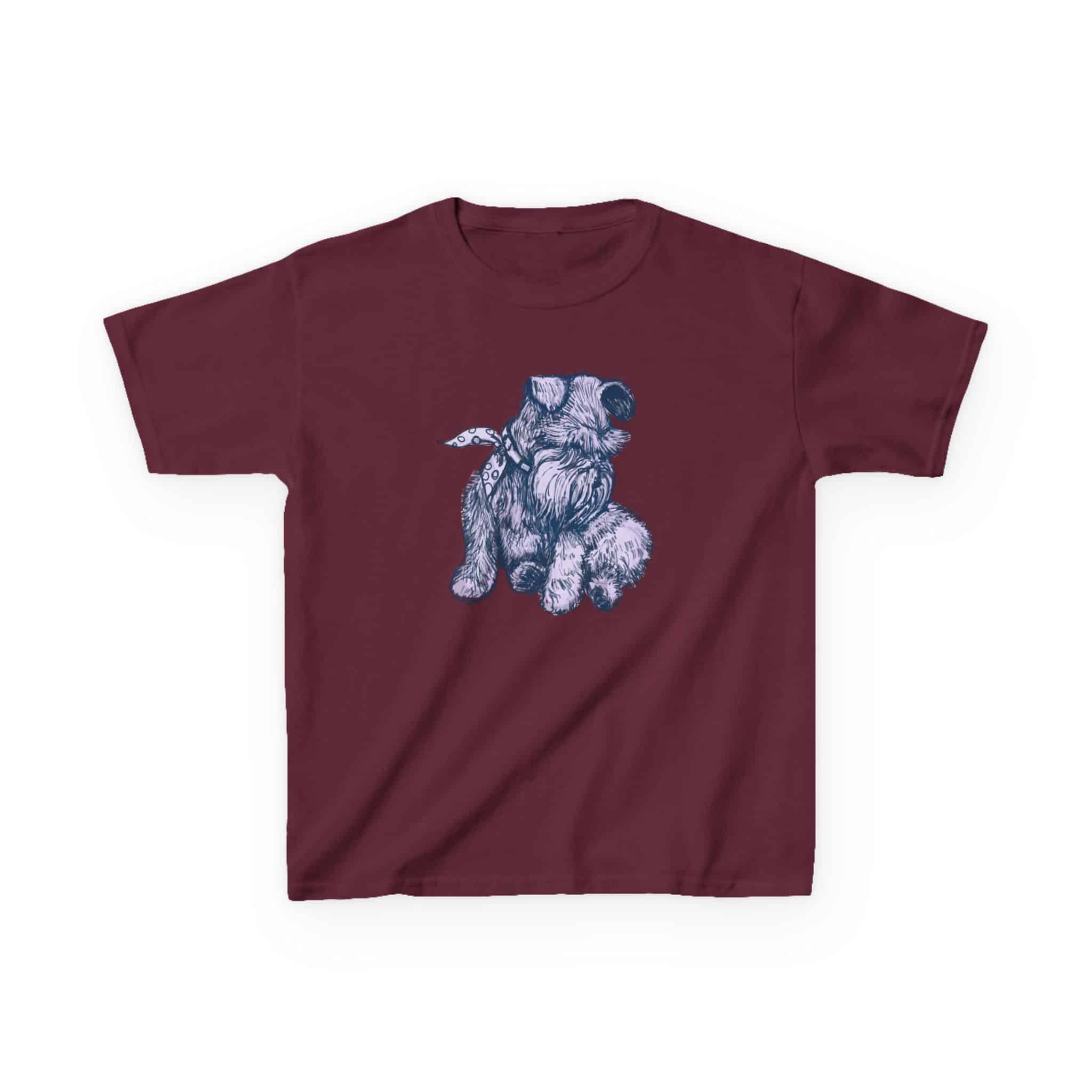 Kids T‑Shirt — Schnauzer Dog Sketch Tee - Image 16