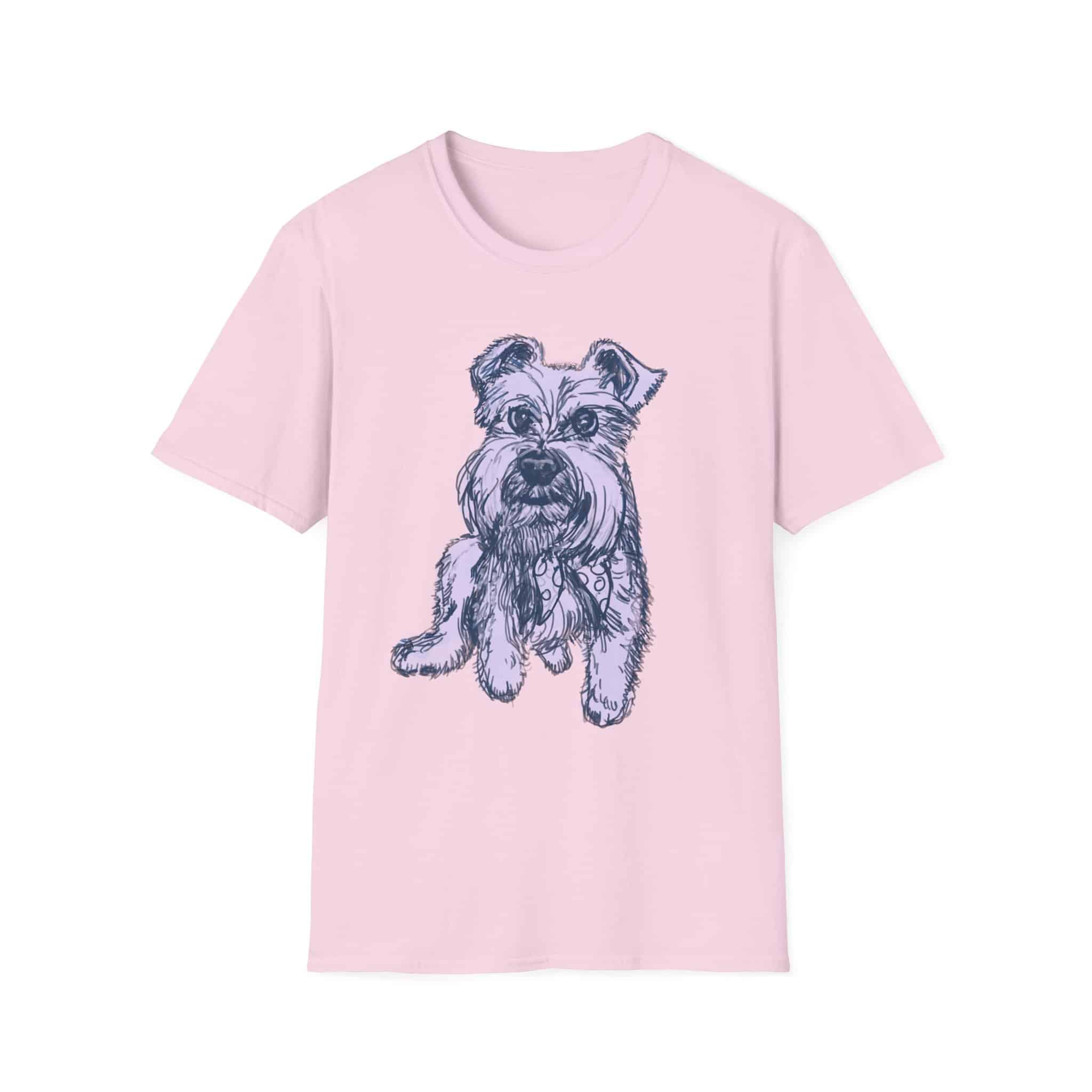 Schnauzer Sketch T-Shirt — Hand-Drawn Puppy Portrait Tee - Image 3