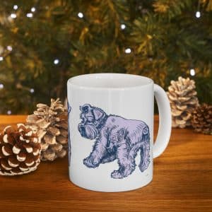 Hand Drawn Schnauzer Sketchs Ceramic Mug — Illustrated Dog Lover Coffee Cup (11oz, 15oz)