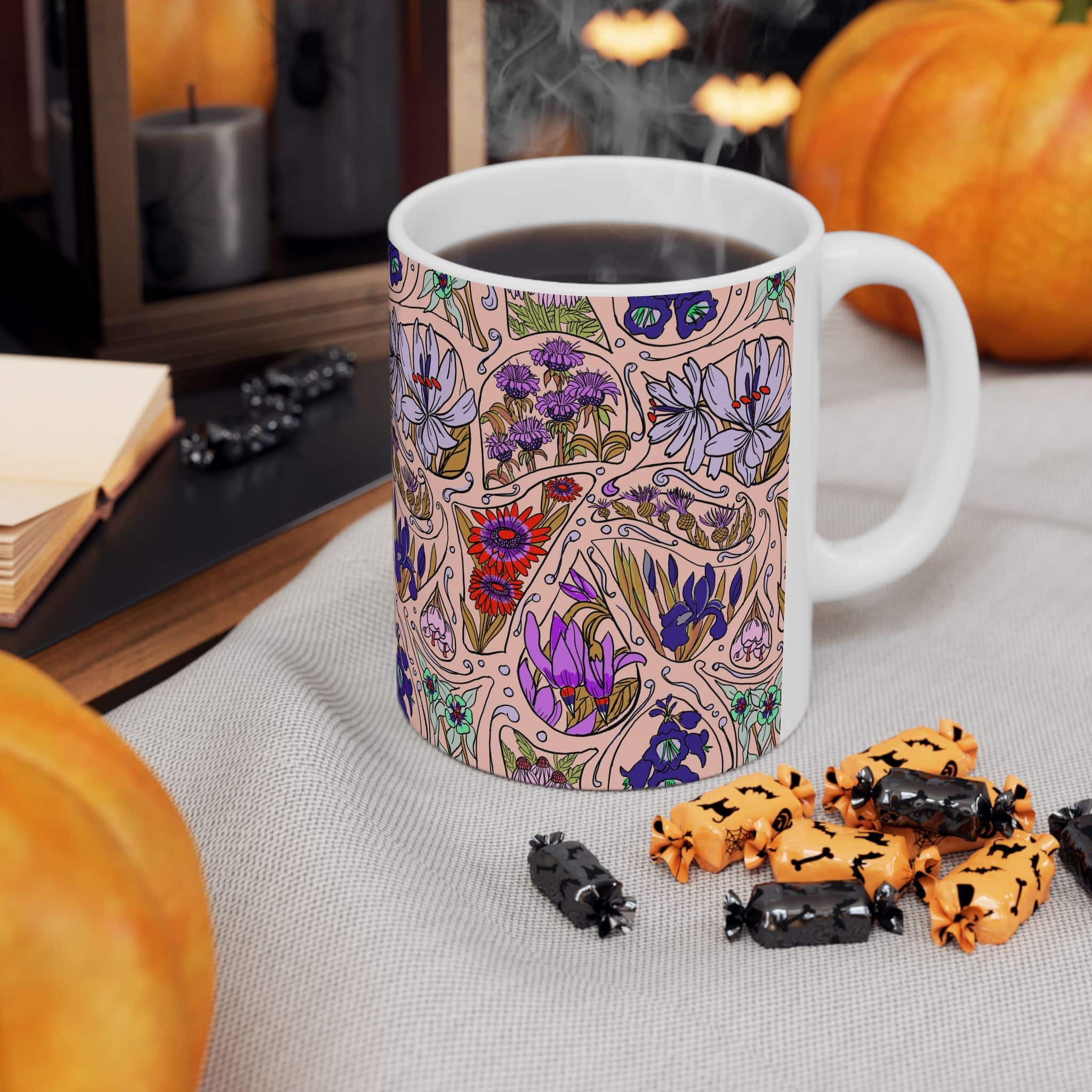 Floral Paisley Ceramic Mug — Colorful Wildflower Pattern (11oz, 15oz) - Image 4