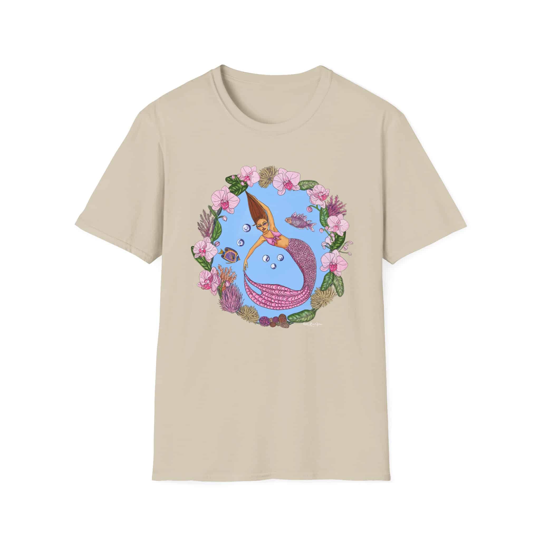 Mermaid Beach Vibes T-Shirt — Tropical Floral Ocean Graphic - Image 43