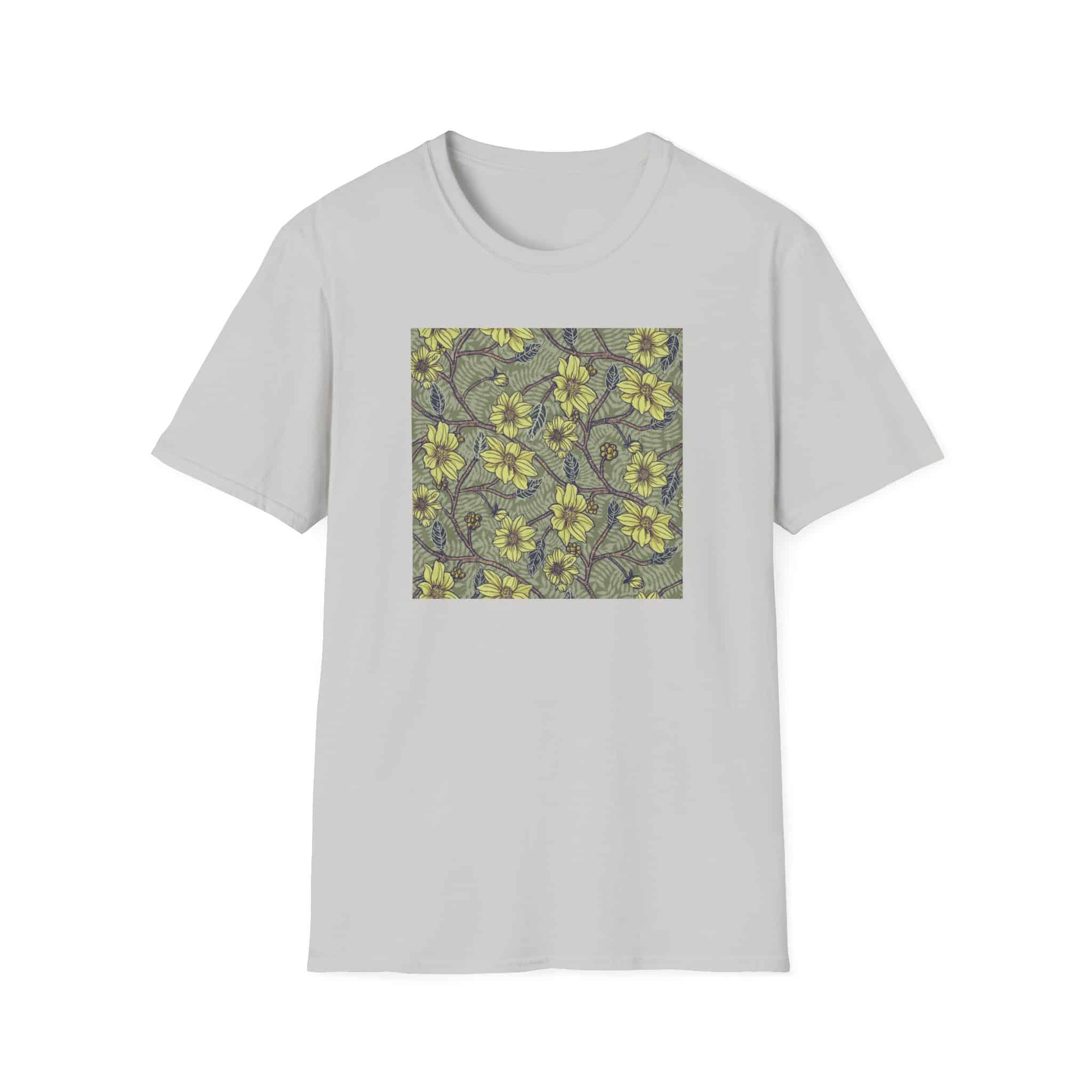 Floral Hibiscus Pattern T-Shirt — Vintage Tropical Flower Tee - Image 10
