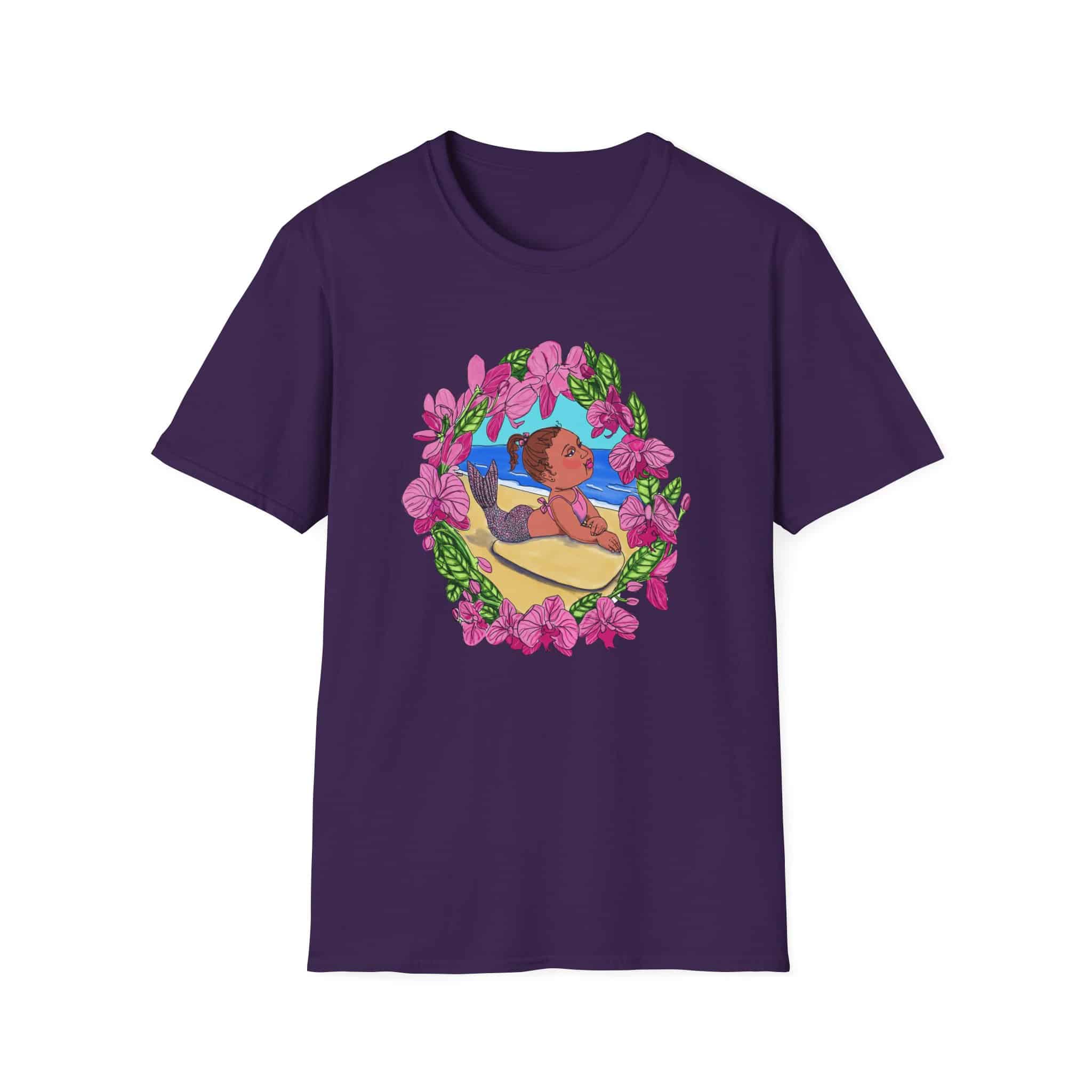 Mer-Toddler Sunbathing Beach Vibes T-Shirt — Tropical Floral Ocean Graphic - Image 3