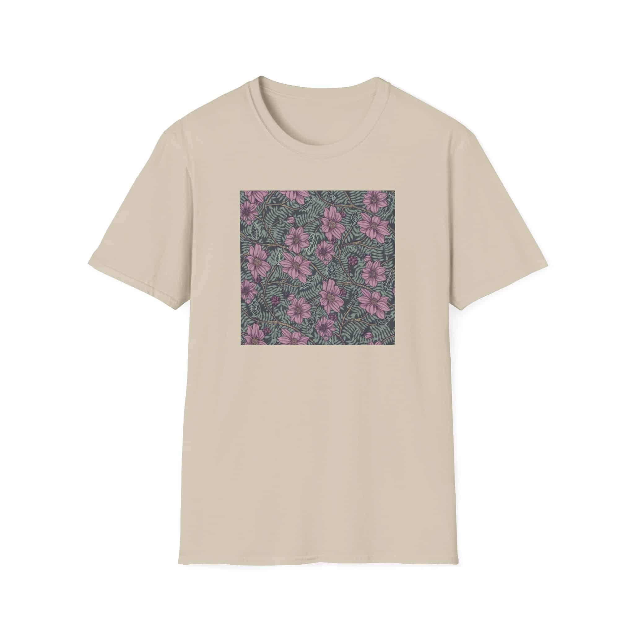 Floral Hibiscus Pattern T-Shirt — Vintage Tropical Flower Tee - Image 7
