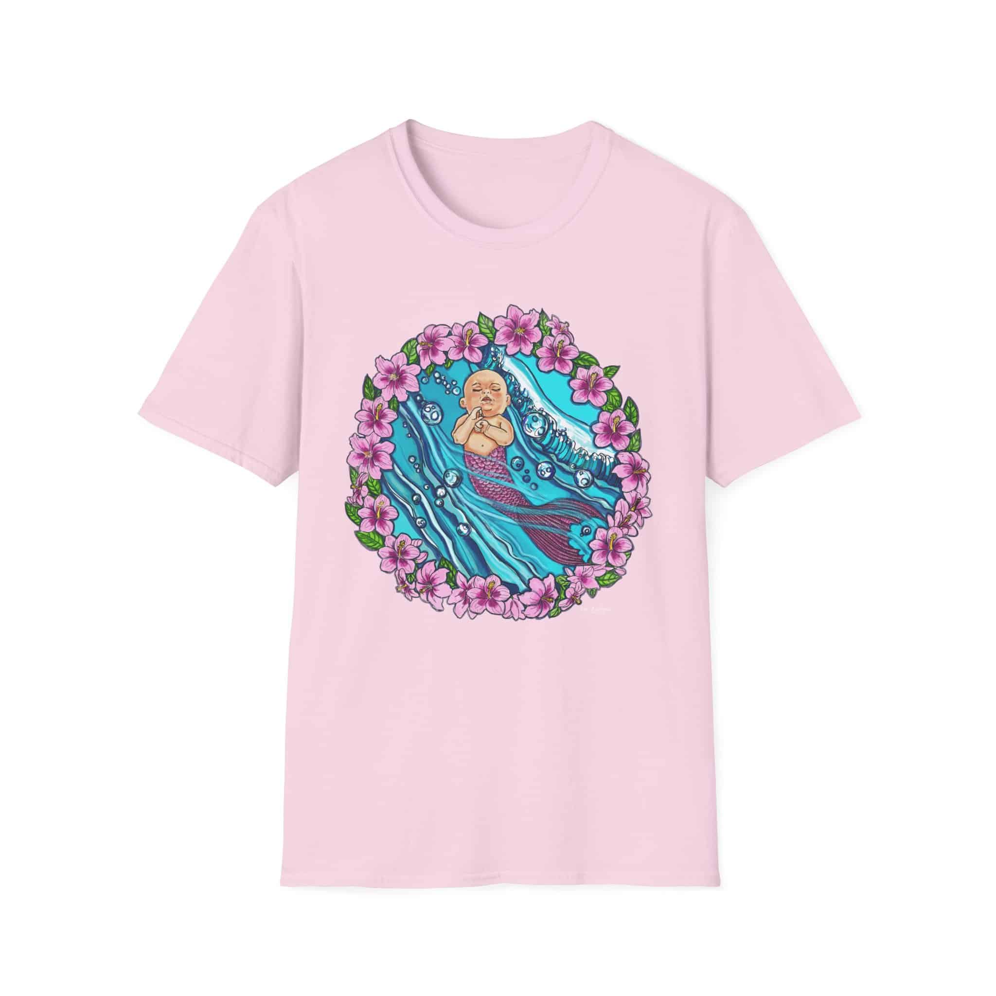 Waves Baby Mermaid Beach Vibes T-Shirt — Tropical Floral Ocean Graphic - Image 9