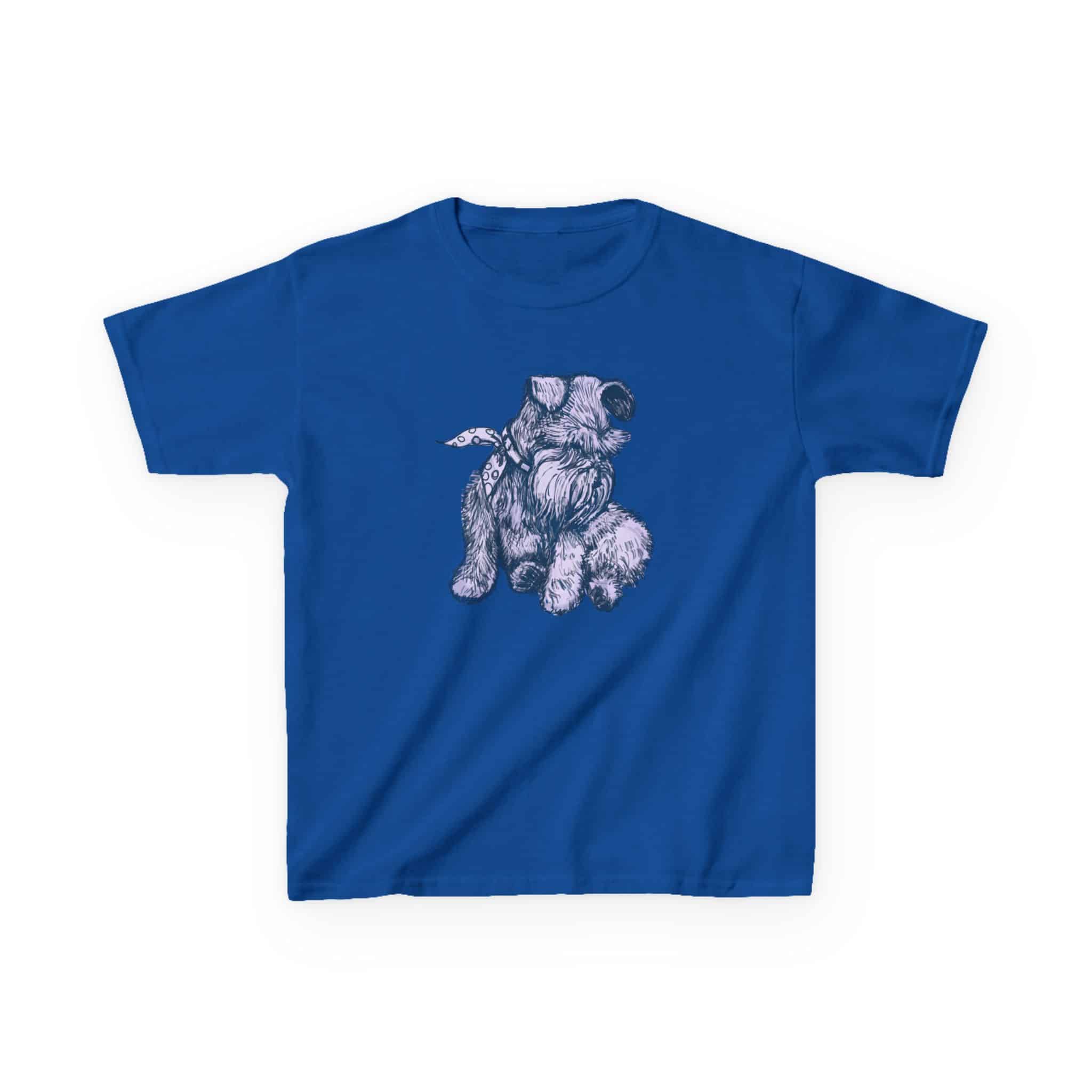 Kids T‑Shirt — Schnauzer Dog Sketch Tee - Image 2