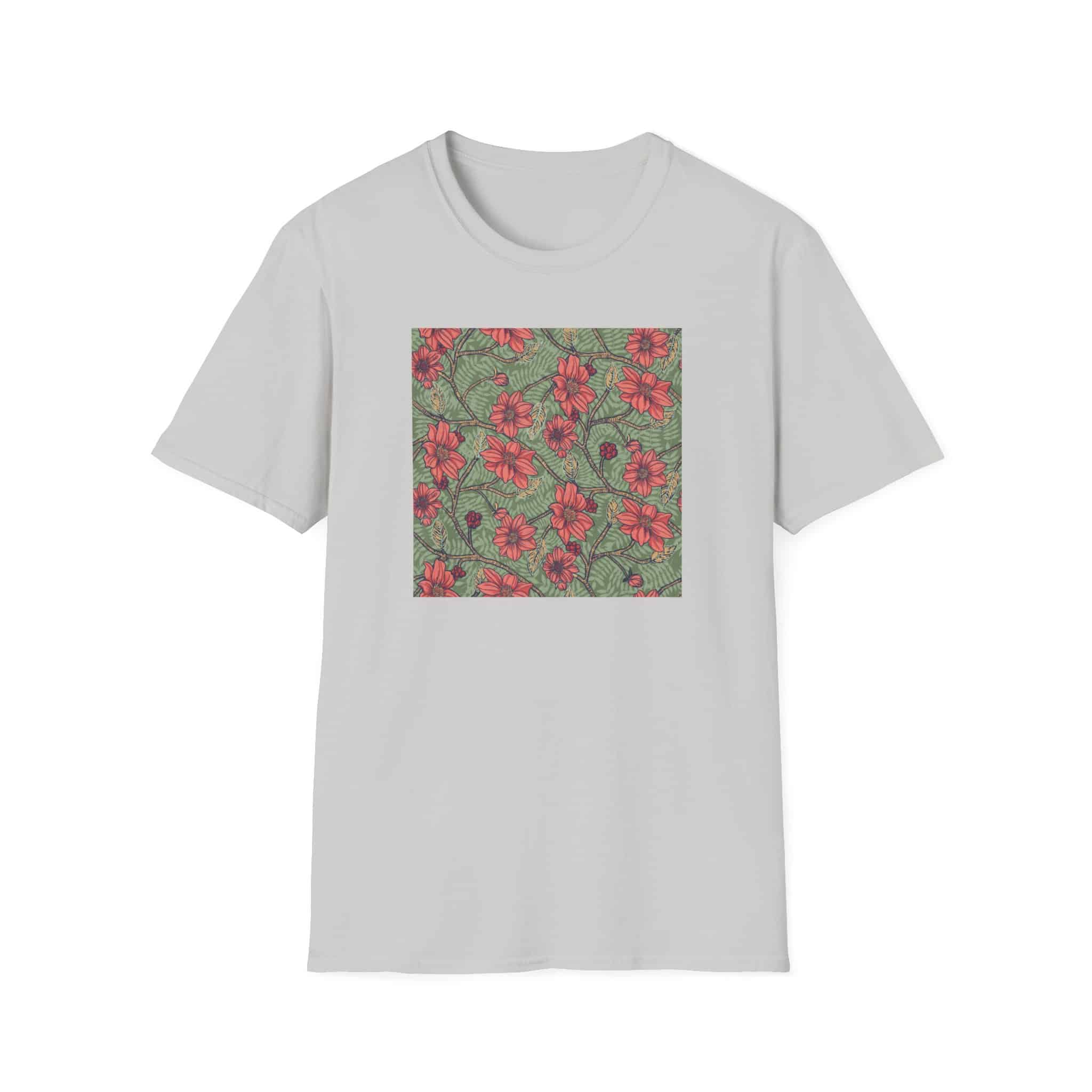 Floral Hibiscus Pattern T-Shirt — Vintage Tropical Flower Tee - Image 13