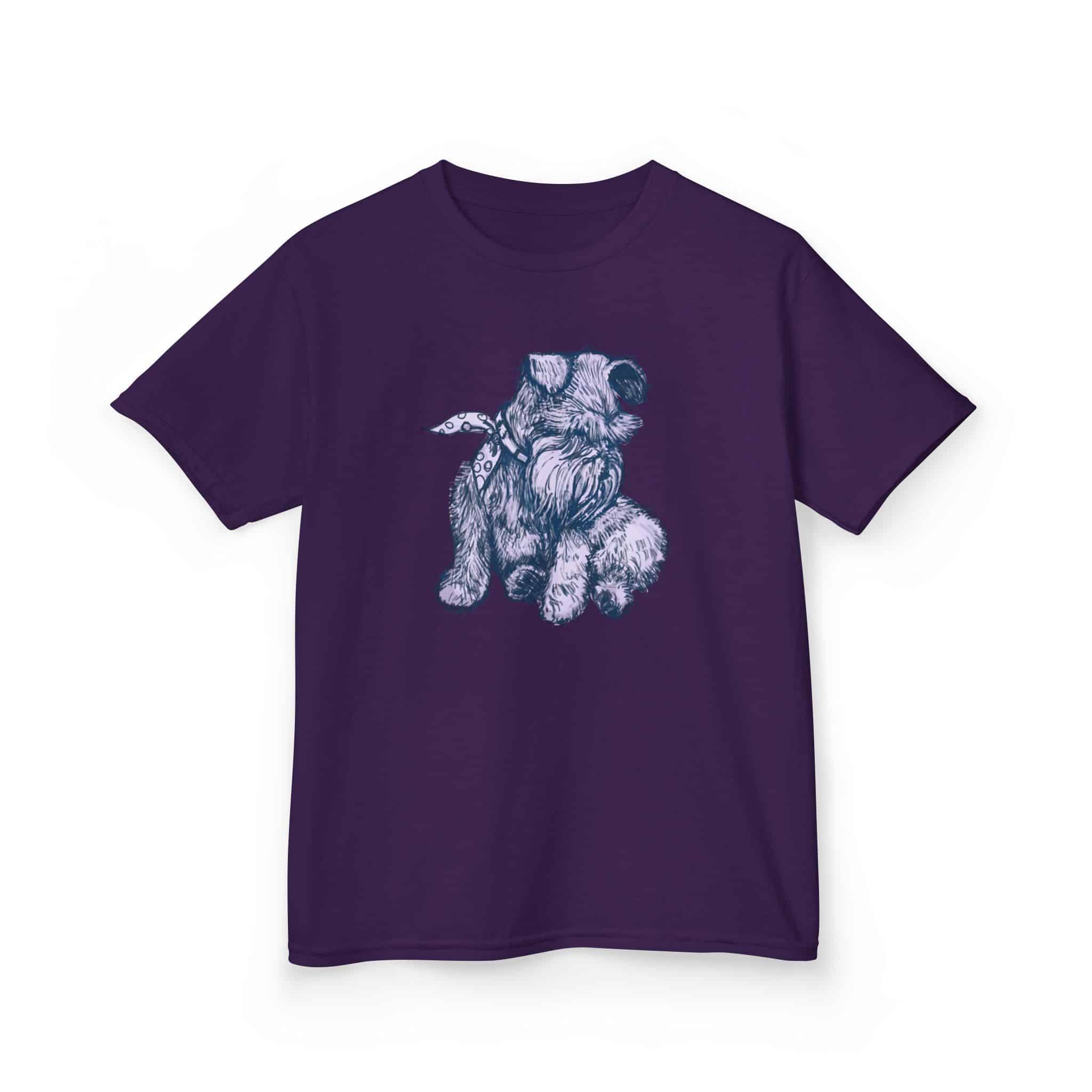 Kids T‑Shirt — Schnauzer Dog Sketch Tee - Image 28