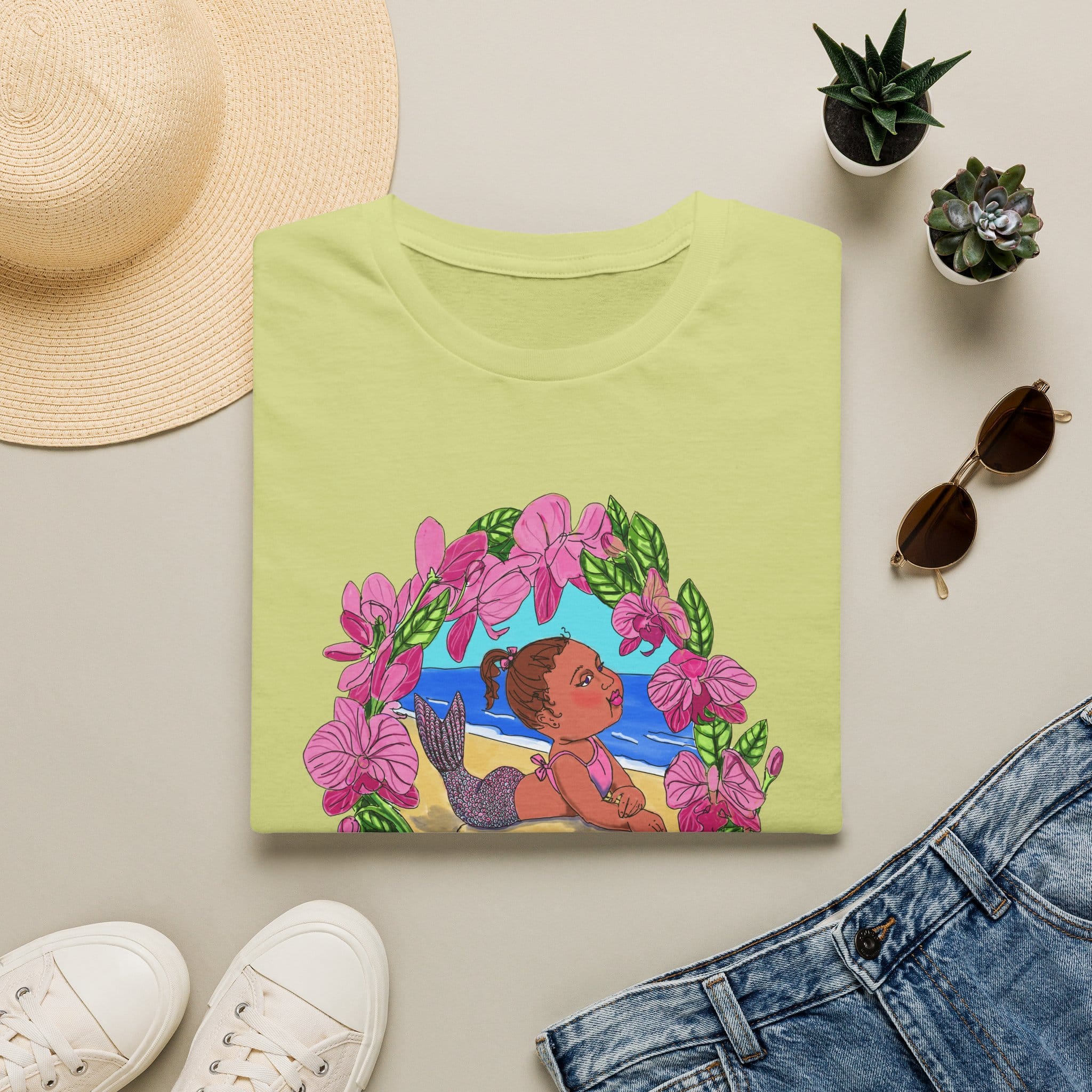 Mer-Toddler Sunbathing Beach Vibes T-Shirt — Tropical Floral Ocean Graphic - Image 16