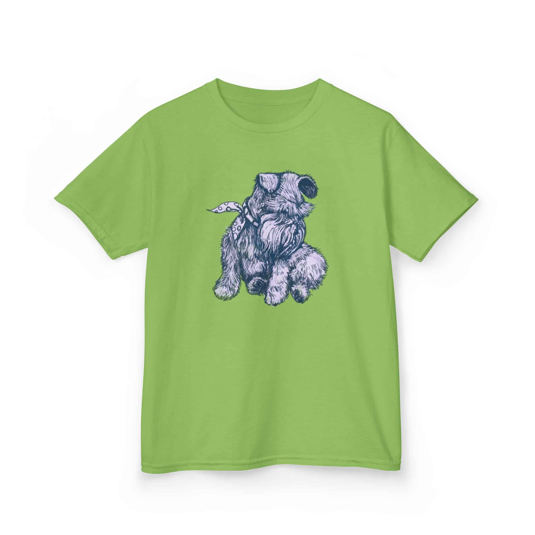 Kids T‑Shirt — Schnauzer Dog Sketch Tee - Image 21