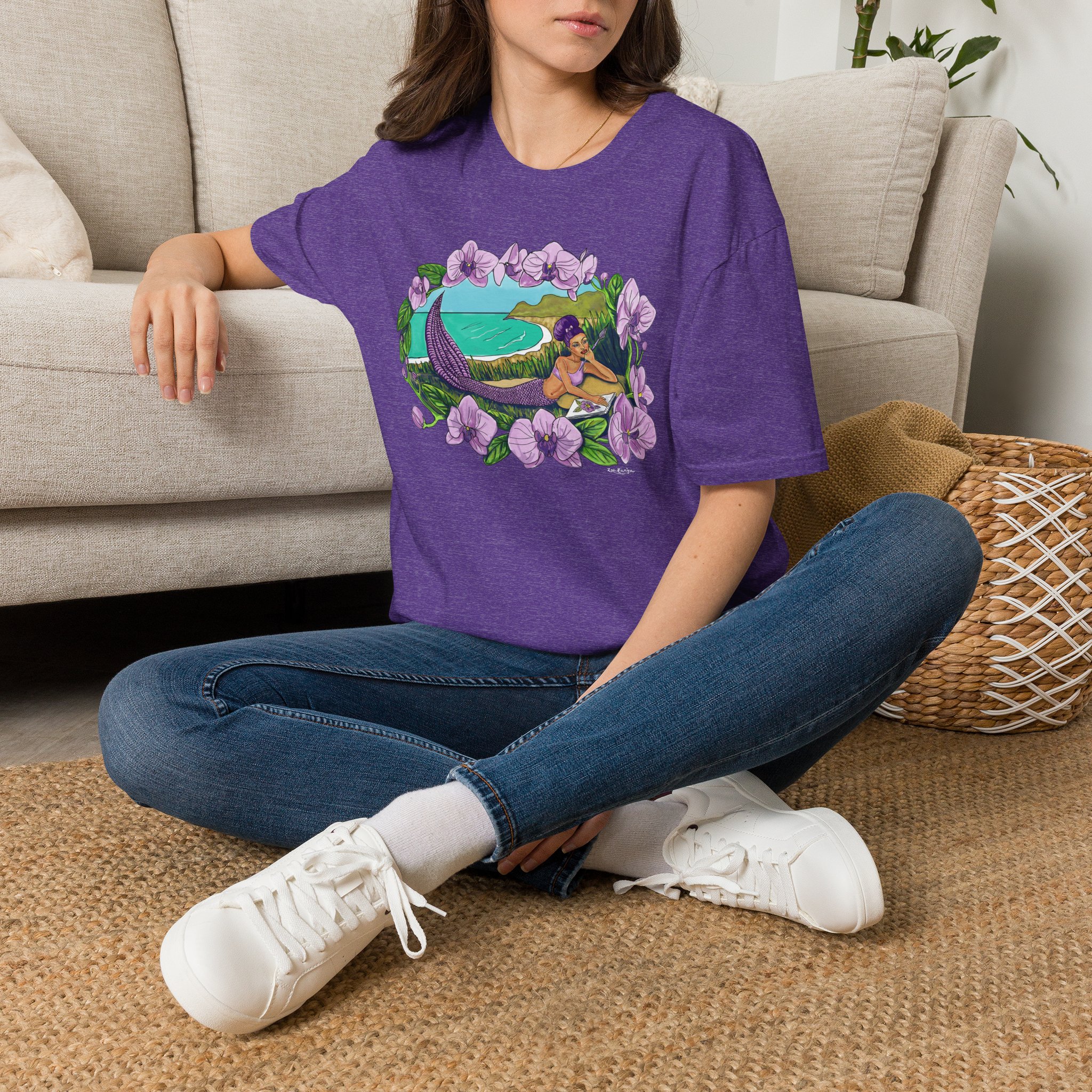 Mermaid Beach Vibes T-Shirt — Tropical Floral Ocean Graphic - Image 29
