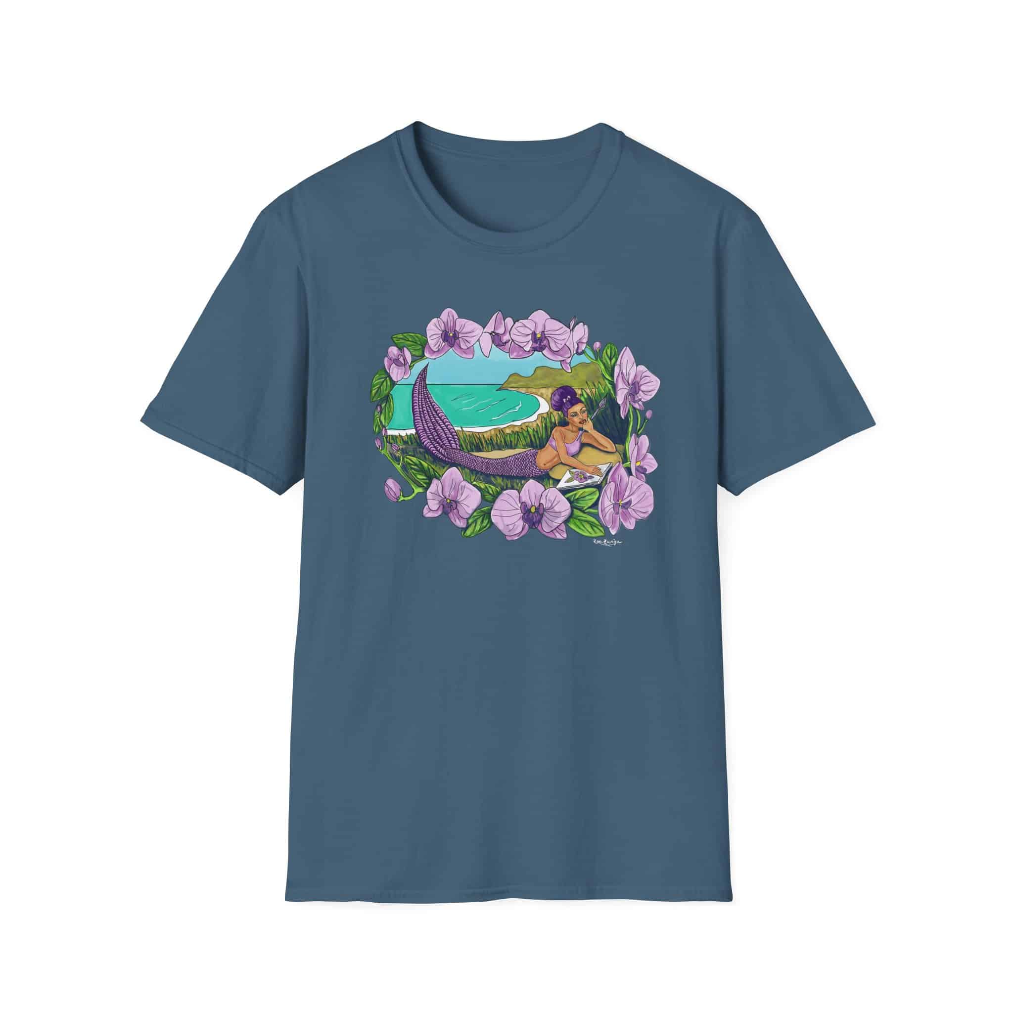 Mermaid Beach Vibes T-Shirt — Tropical Floral Ocean Graphic - Image 27