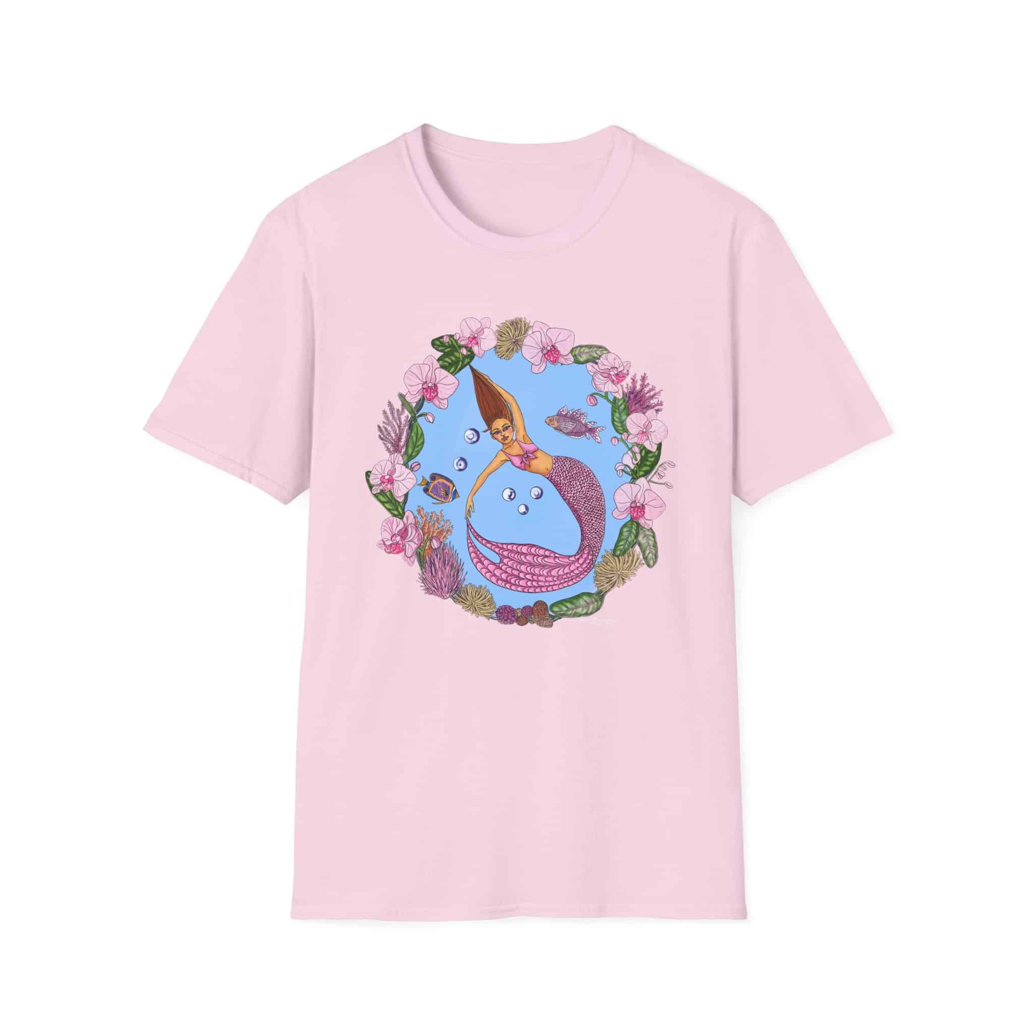 Mermaid Beach Vibes T-Shirt — Tropical Floral Ocean Graphic - Image 3