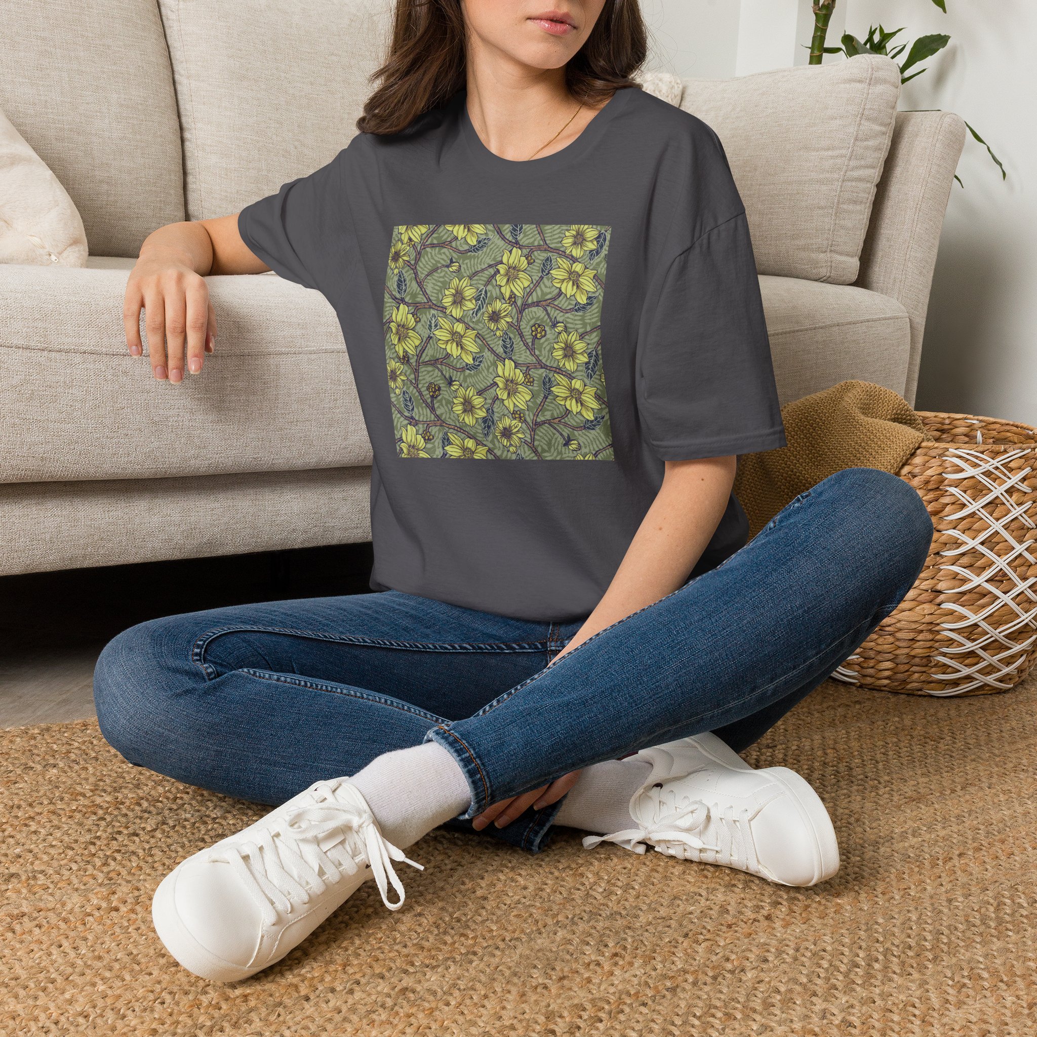 Floral Hibiscus Pattern T-Shirt — Vintage Tropical Flower Tee - Image 13