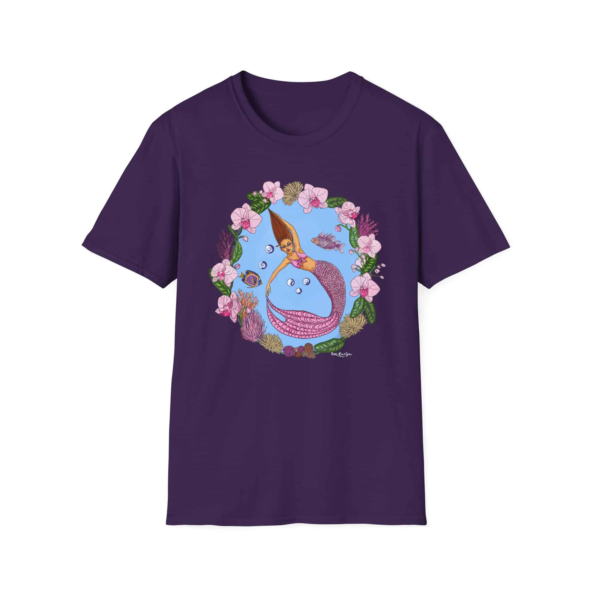 Mermaid Beach Vibes T-Shirt — Tropical Floral Ocean Graphic - Image 7