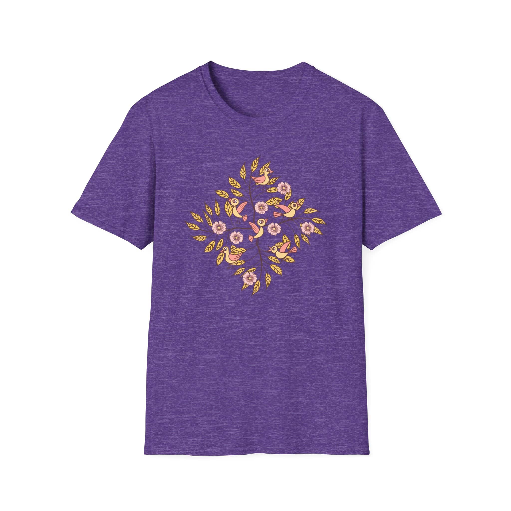 Floral Bird Tree T-Shirt — Boho Botanical Tee with Pink Blossoms - Image 15