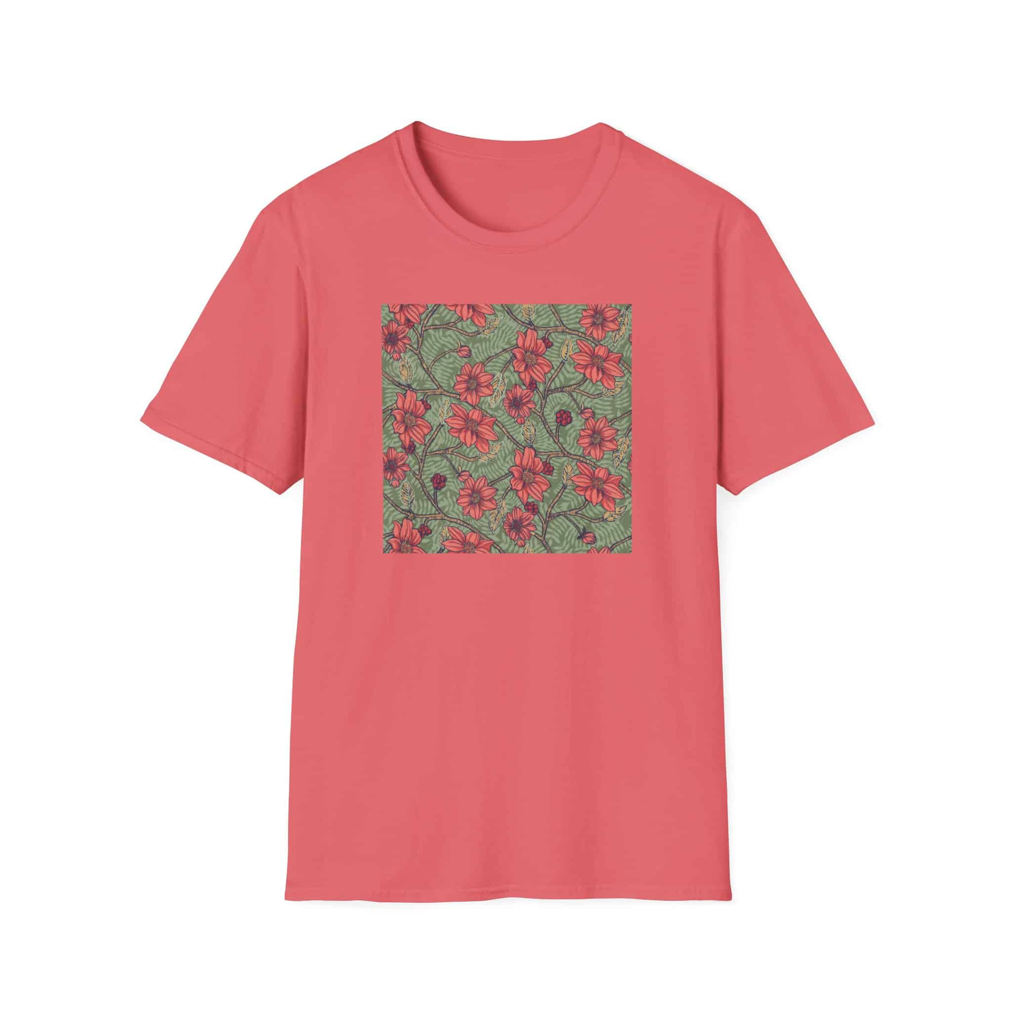 Floral Hibiscus Pattern T-Shirt — Vintage Tropical Flower Tee - Image 23