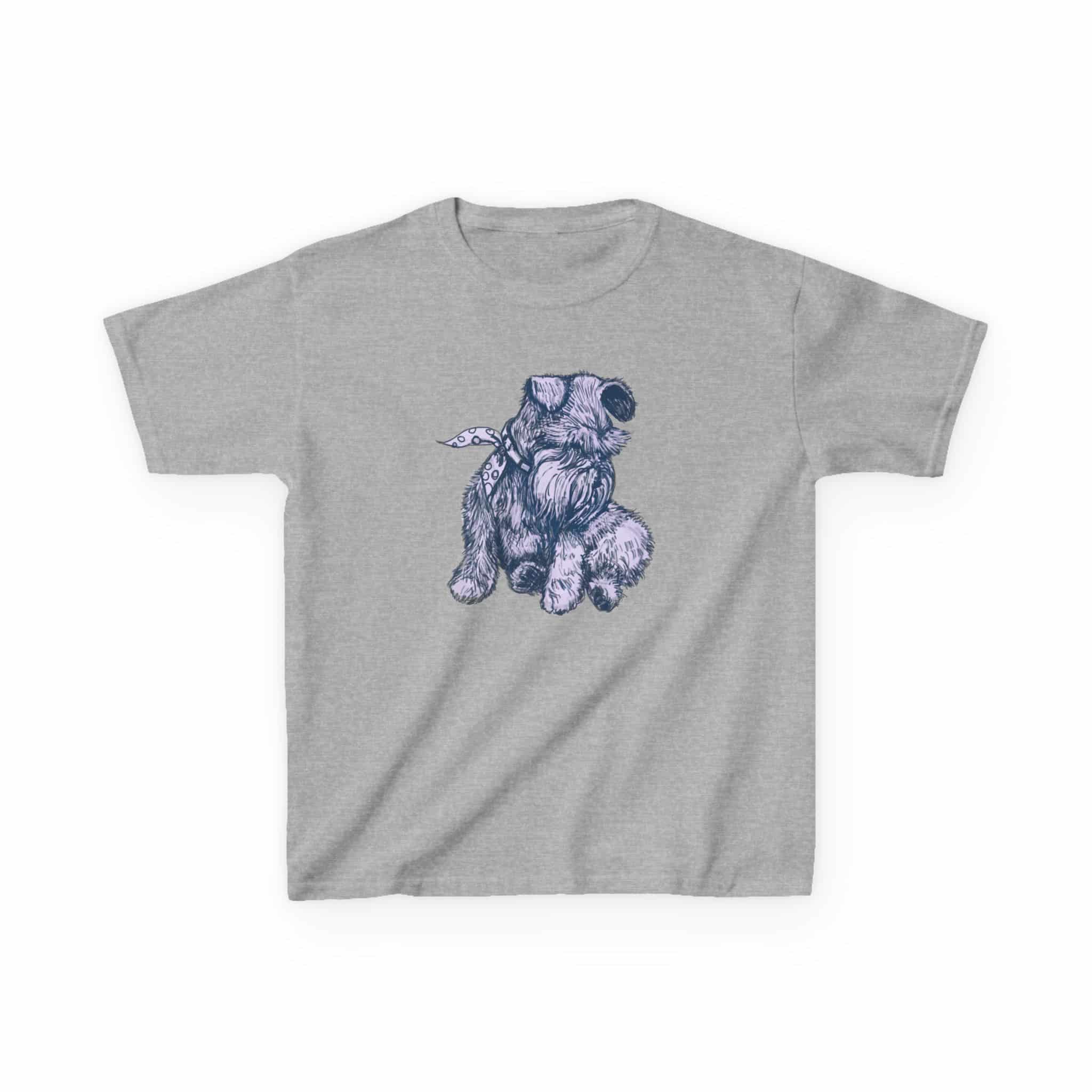 Kids T‑Shirt — Schnauzer Dog Sketch Tee - Image 12