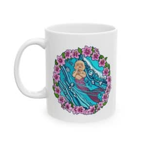 Floral Blue Mer-Toddler Ceramic Mug (11oz, 15oz)