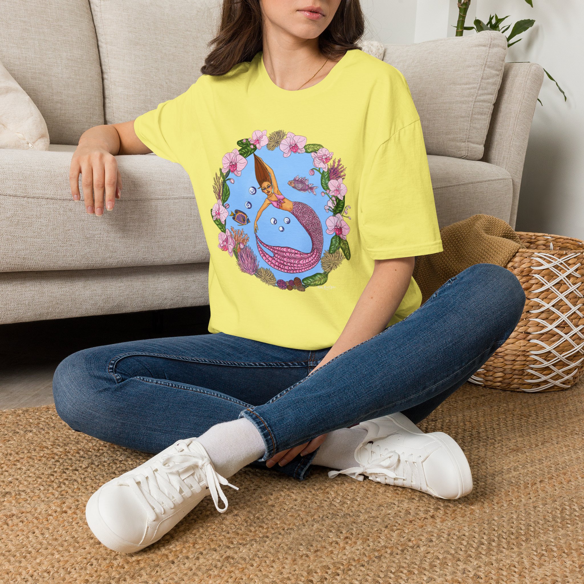 Mermaid Beach Vibes T-Shirt — Tropical Floral Ocean Graphic - Image 46