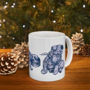 Hand Drawn Schnauzer Sketchs Ceramic Mug — Illustrated Dog Lover Coffee Cup (11oz, 15oz)