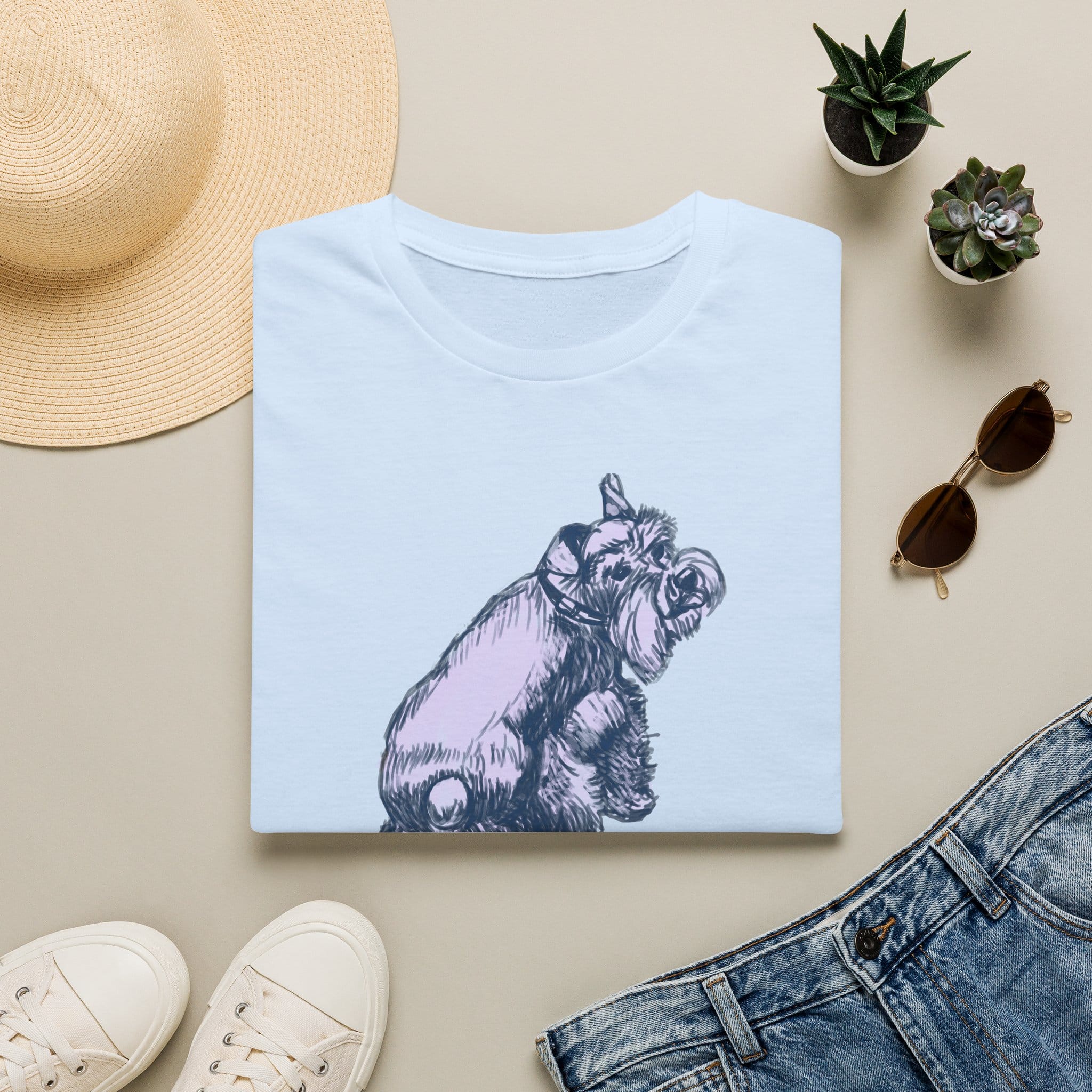 Schnauzer Dog T-Shirt — Hand-Drawn Dog Portrait Tee