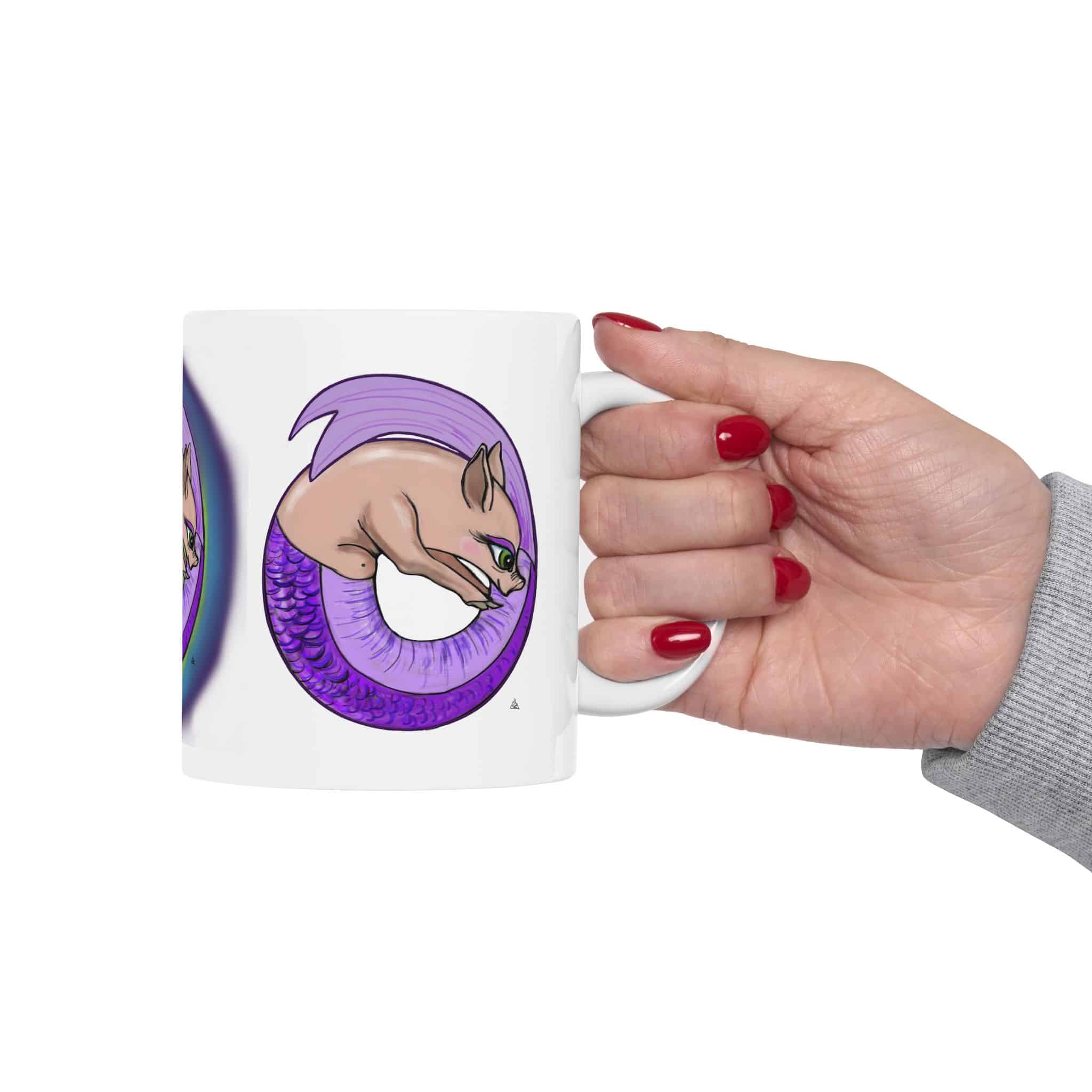 MerPiglet Ceramic Mug — Hand Drawn Art Coffee Cup (11oz & 15oz) - Image 3