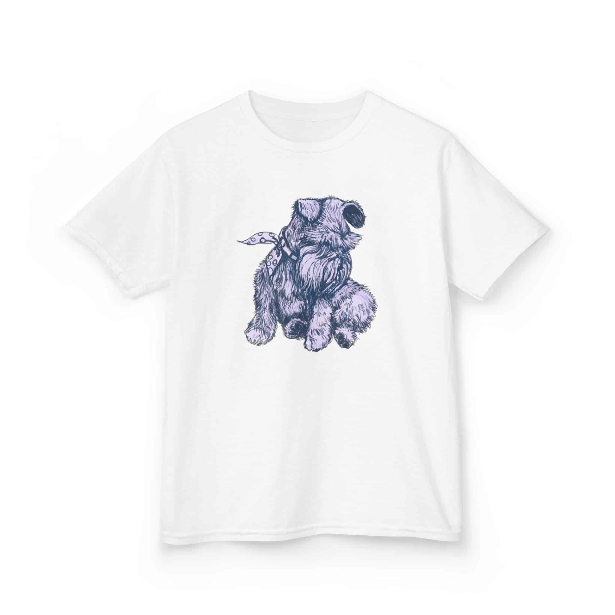Kids T‑Shirt — Schnauzer Dog Sketch Tee - Image 9