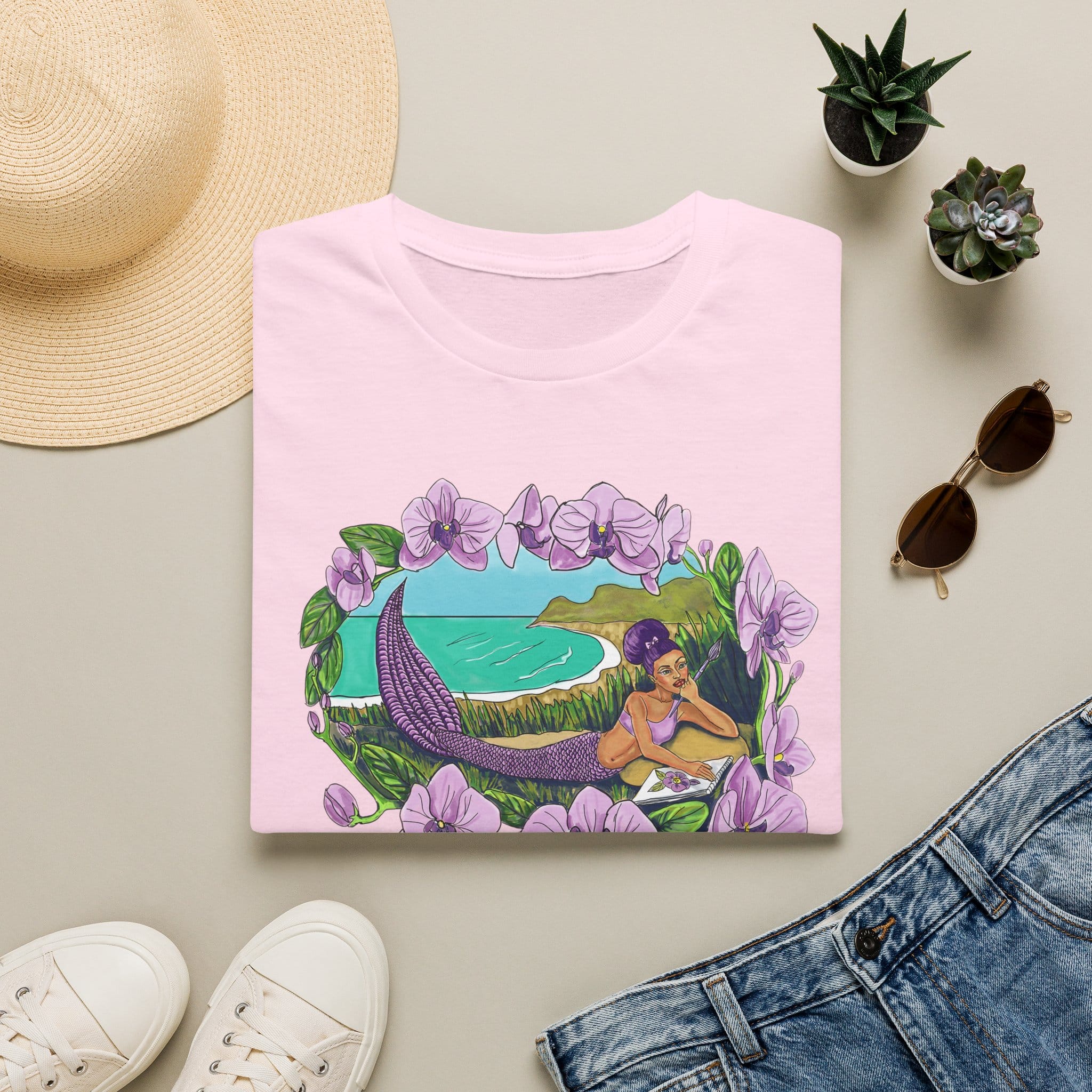 Mermaid Beach Vibes T-Shirt — Tropical Floral Ocean Graphic - Image 31
