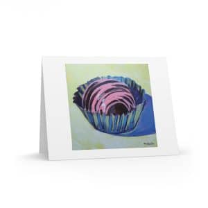 Chocolate Bonbon with Pink Drizzles Greeting Card Set