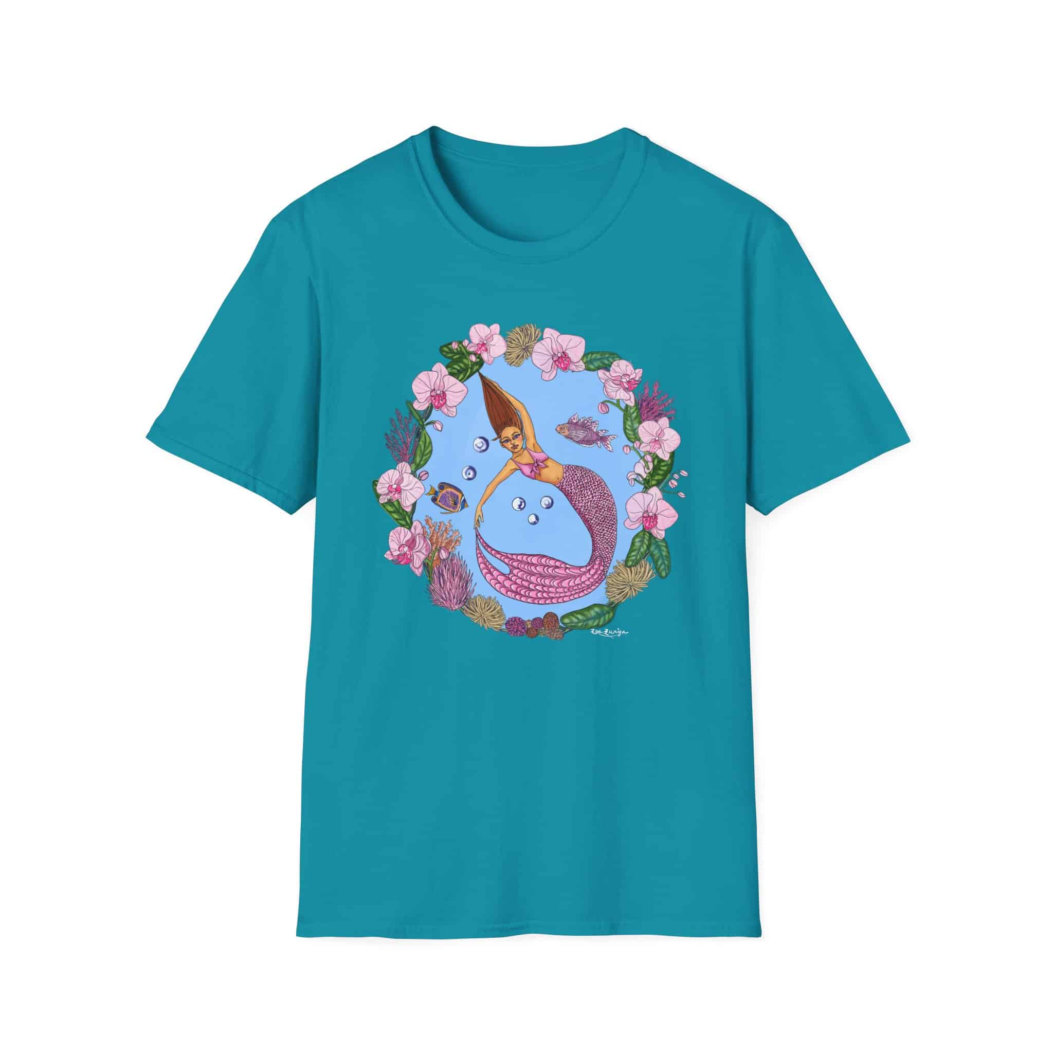 Mermaid Beach Vibes T-Shirt — Tropical Floral Ocean Graphic - Image 51