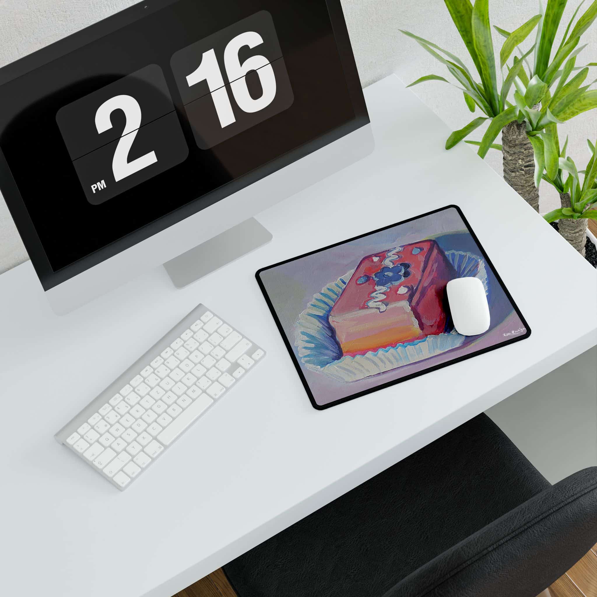 Easter Pink Artistic Desk Mat for Home Office, Vibrant Desk Protector, Customizable Office Decor, Unique Gift Idea, Stylish Workspace Accessory - Image 3