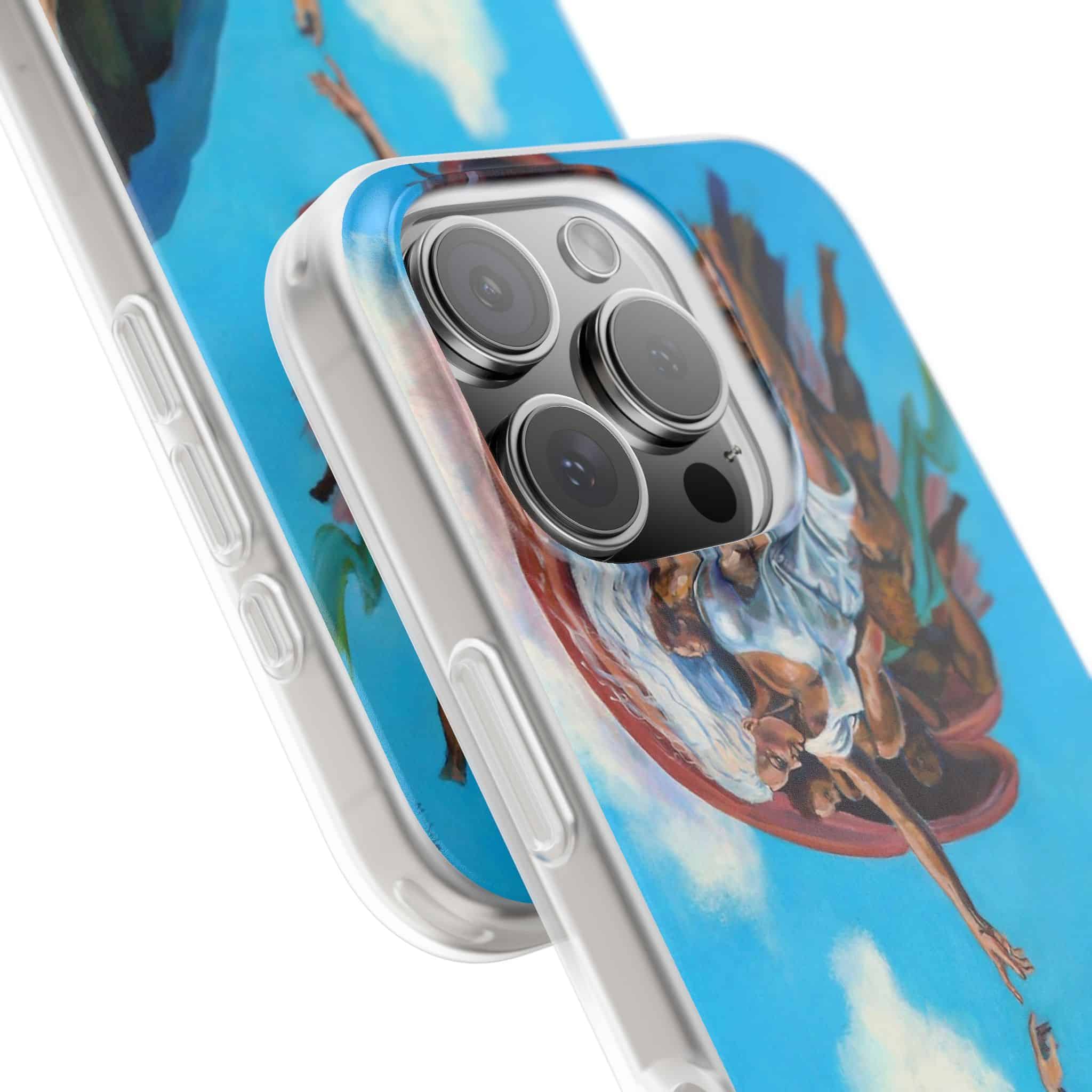 Sistine Ceiling Artistic iPhone Flexi Case, Unique Phone Case, Vibrant Design, Creative Gift, Michelangelo Inspired Artwork - Image 14