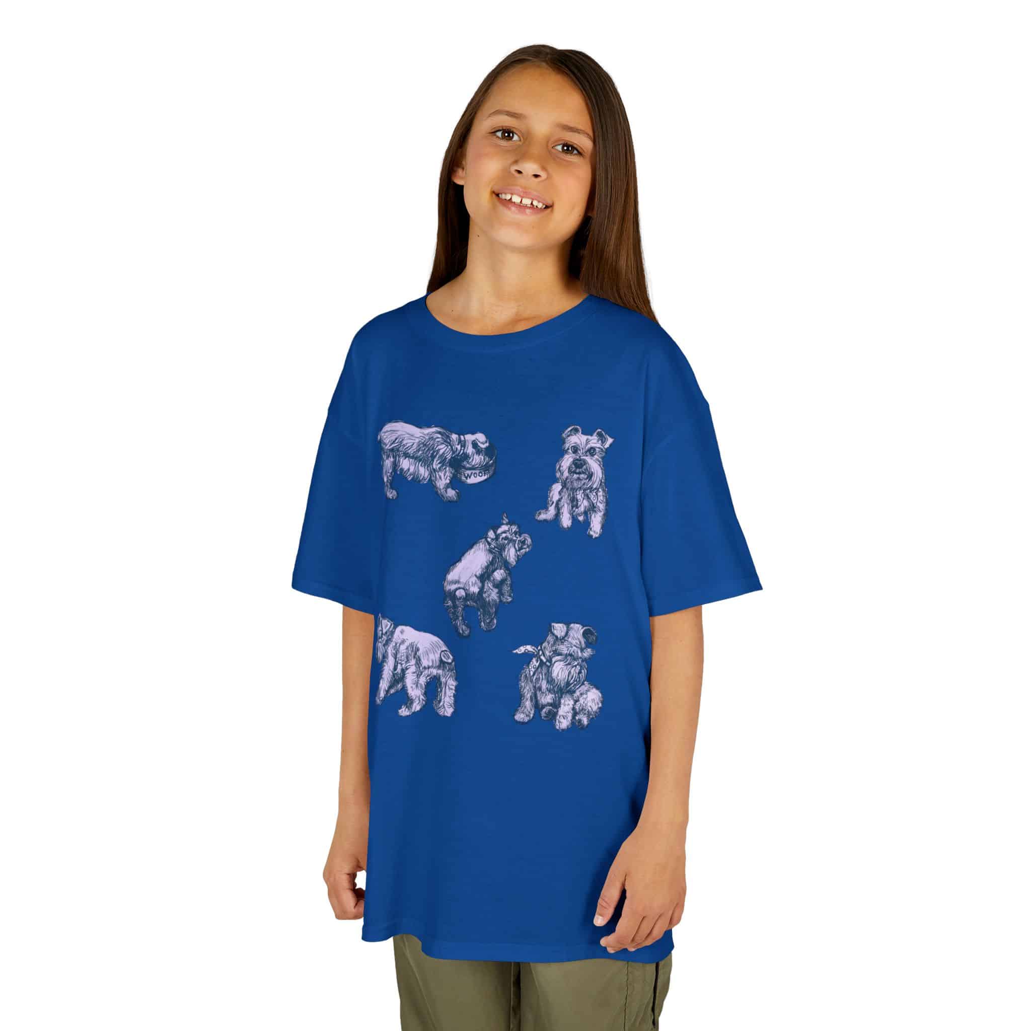 Kids Tee — Cute Schnauzer Puppy Sketches Cotton T‑Shirt - Image 27