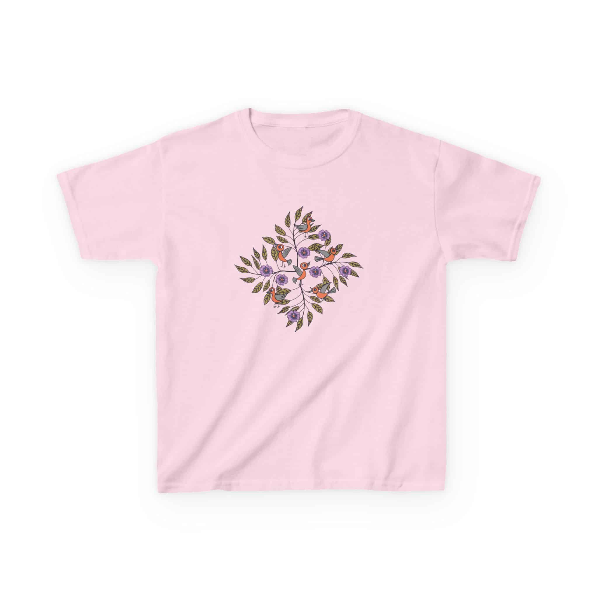 Kids Tee — Colorful Leaf Bird and Floral Mosaic Graphic Kids T-Shirt | Nature-Inspired Autumn Shirt for Boys & Girls - Image 15
