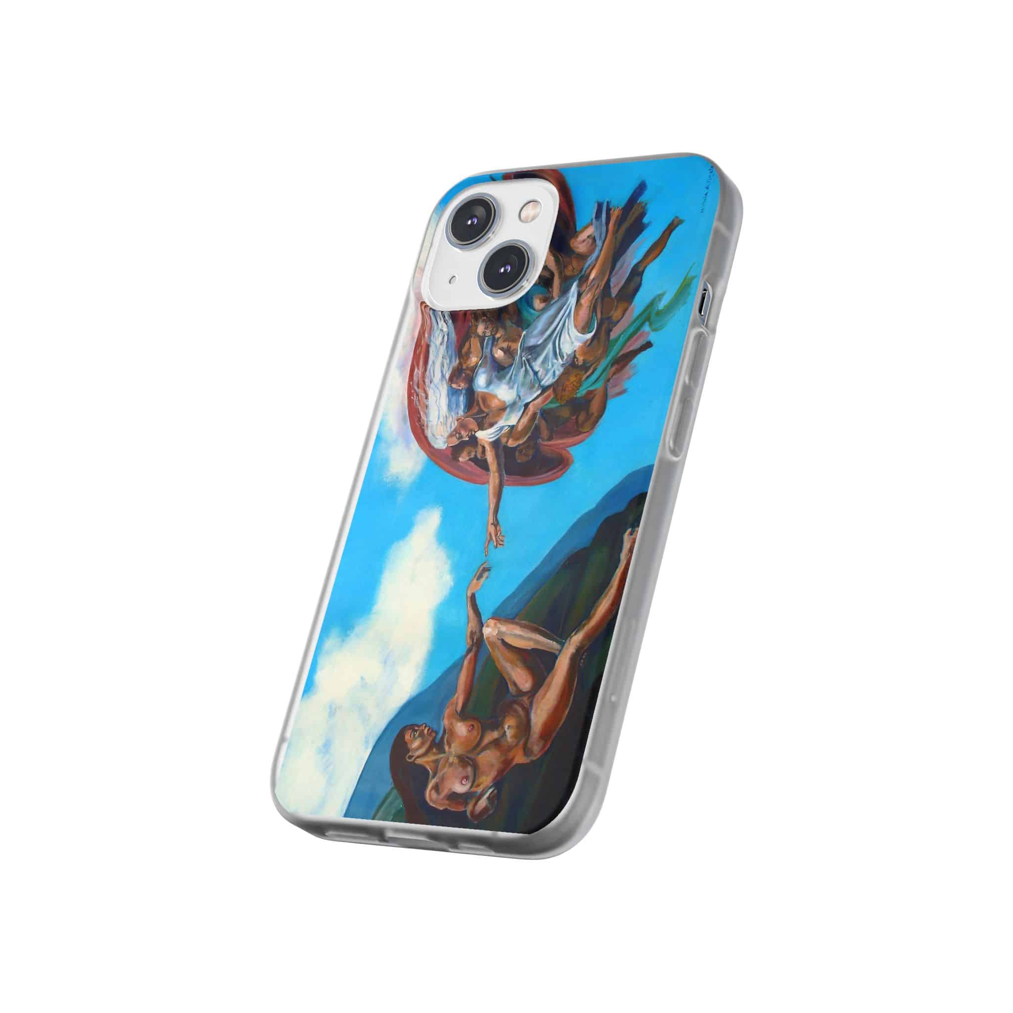 Sistine Ceiling Artistic iPhone Flexi Case, Unique Phone Case, Vibrant Design, Creative Gift, Michelangelo Inspired Artwork - Image 4
