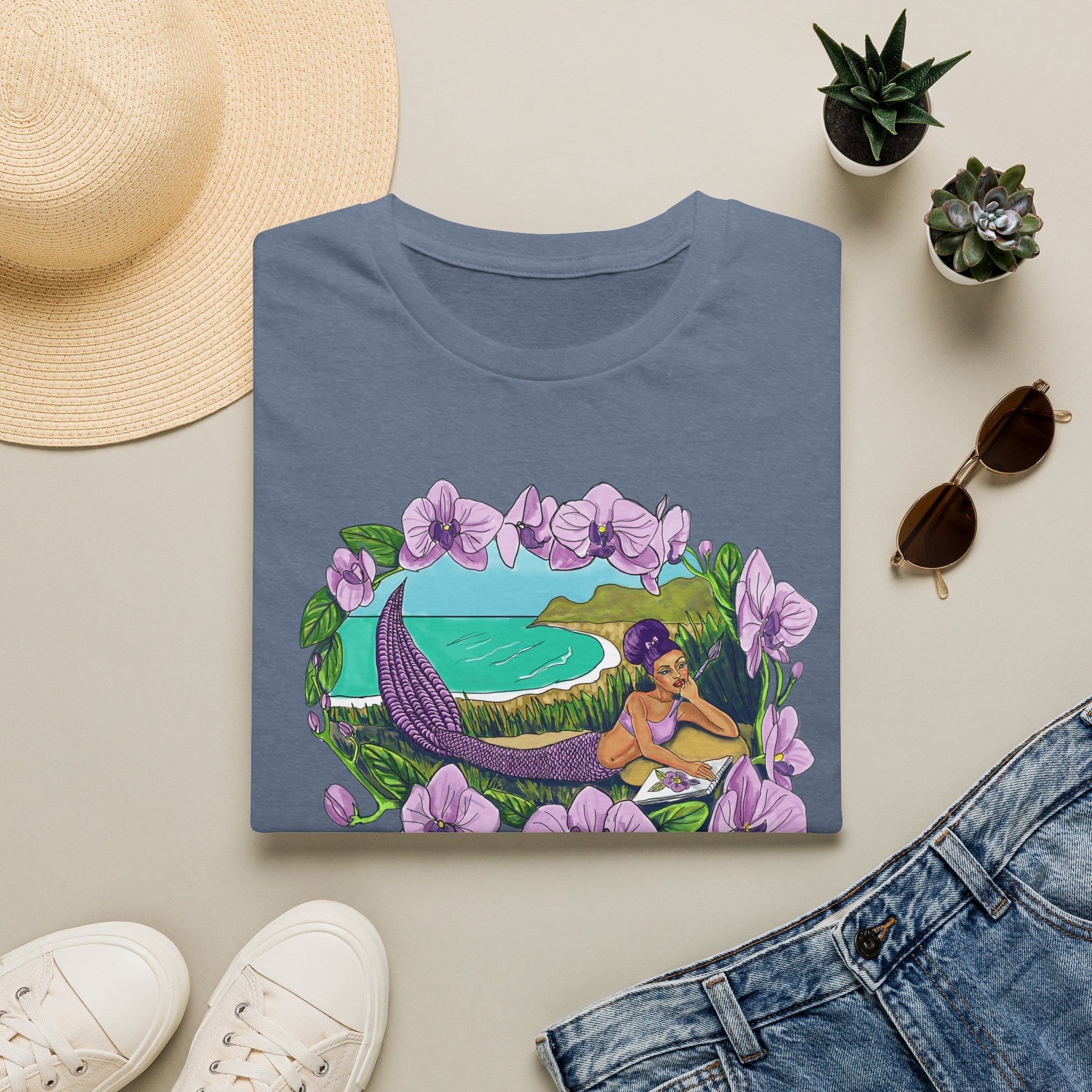 Mermaid Beach Vibes T-Shirt — Tropical Floral Ocean Graphic - Image 22
