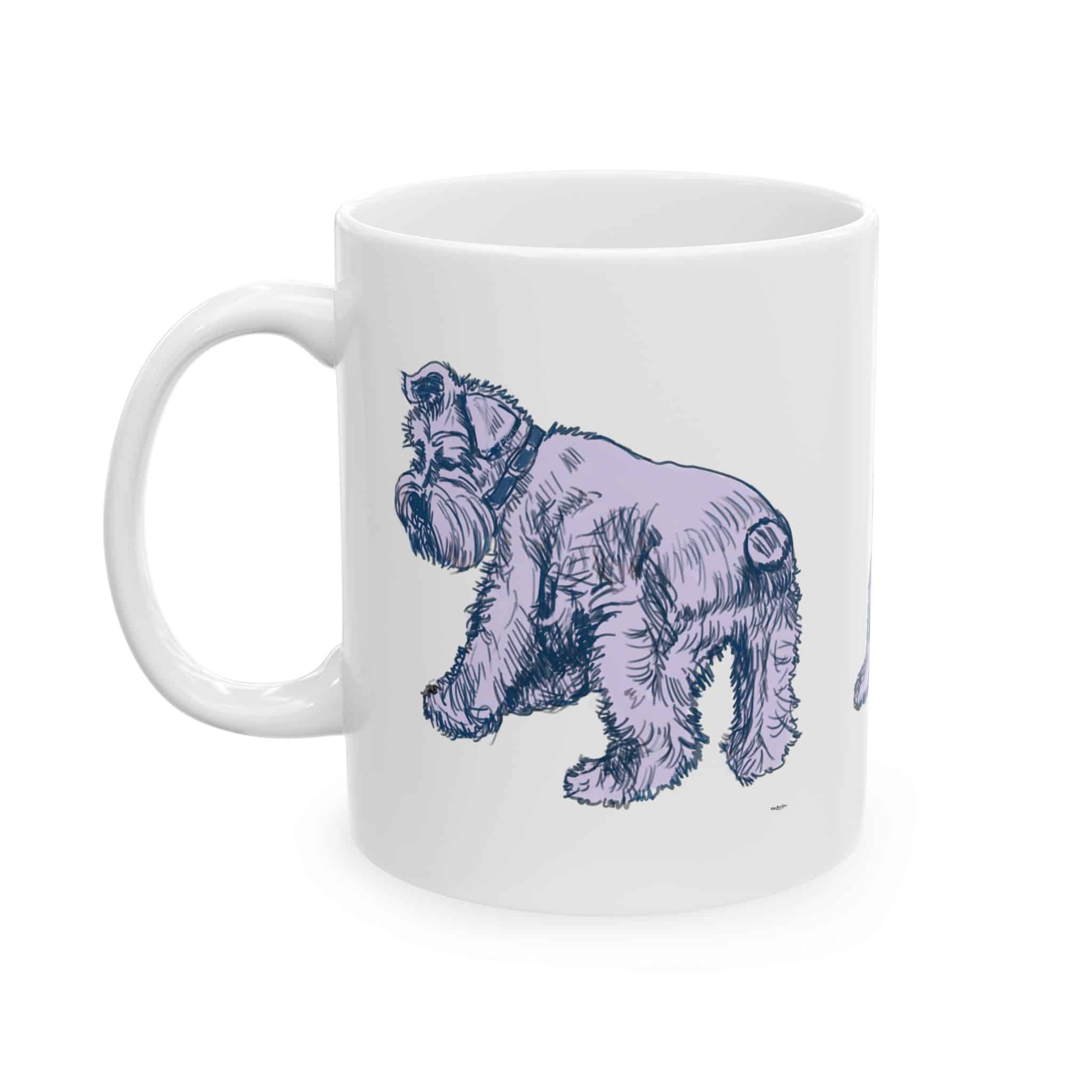 Schnauzer Sketch Ceramic Mug — Illustrated Dog Lover Coffee Cup (11oz, 15oz) - Image 2