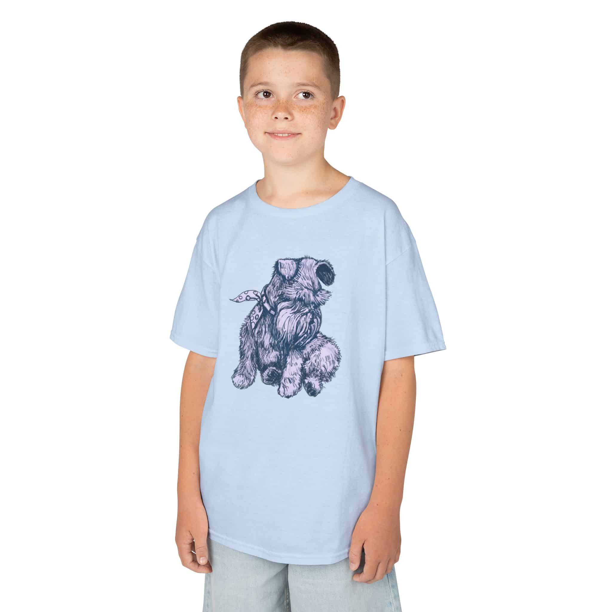 Kids T‑Shirt — Schnauzer Dog Sketch Tee - Image 26