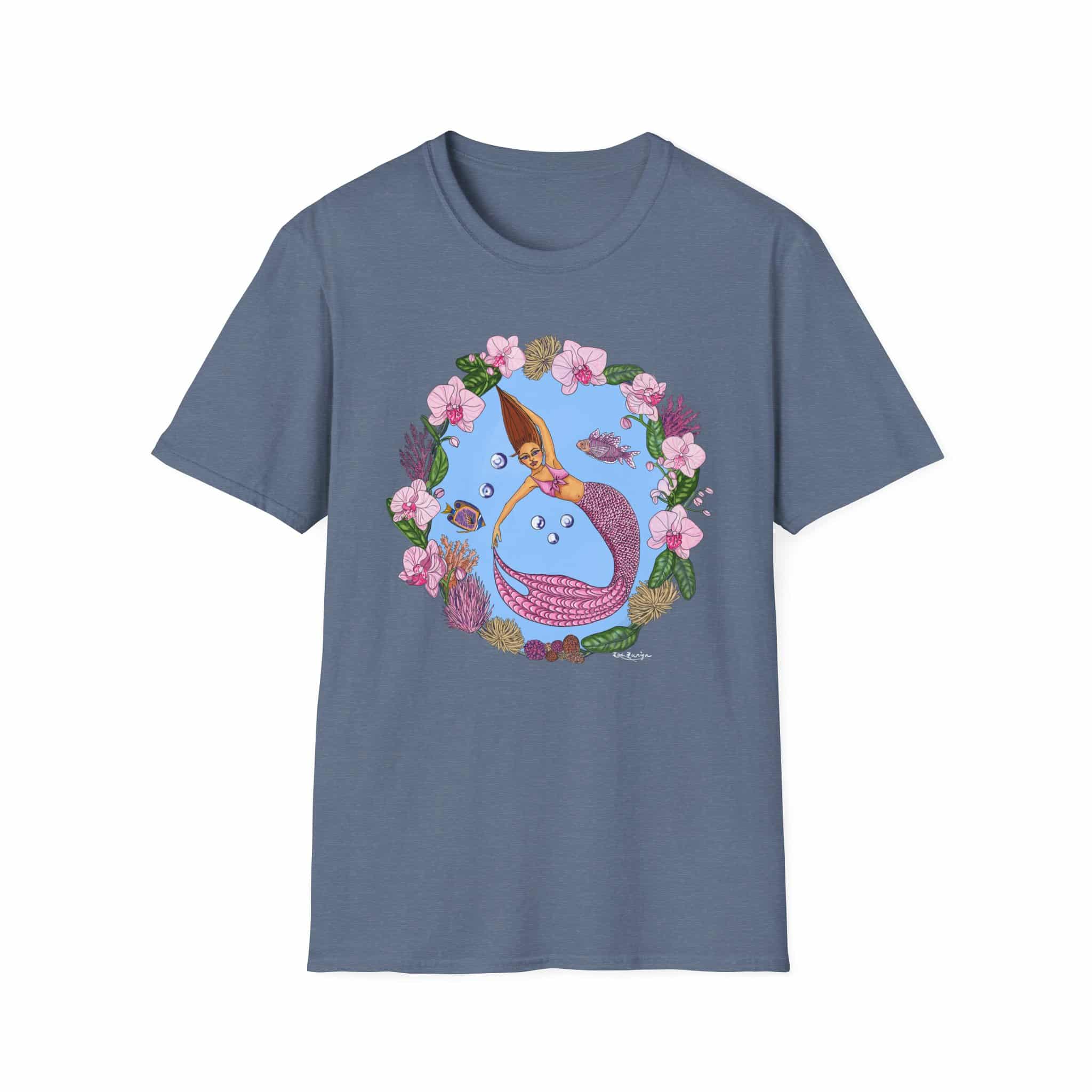 Mermaid Beach Vibes T-Shirt — Tropical Floral Ocean Graphic - Image 31
