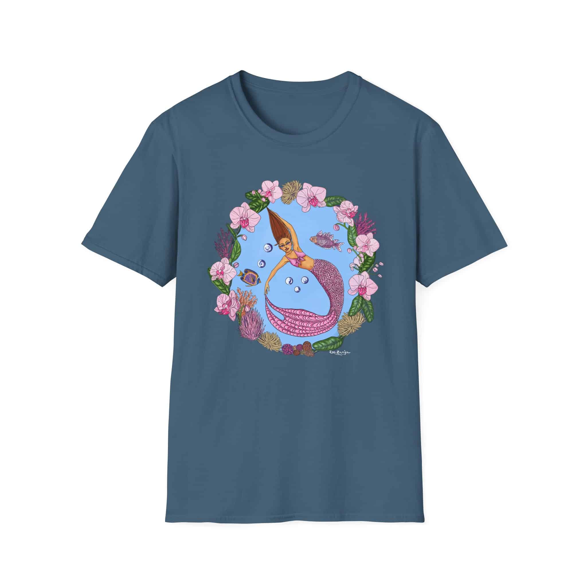 Mermaid Beach Vibes T-Shirt — Tropical Floral Ocean Graphic - Image 35