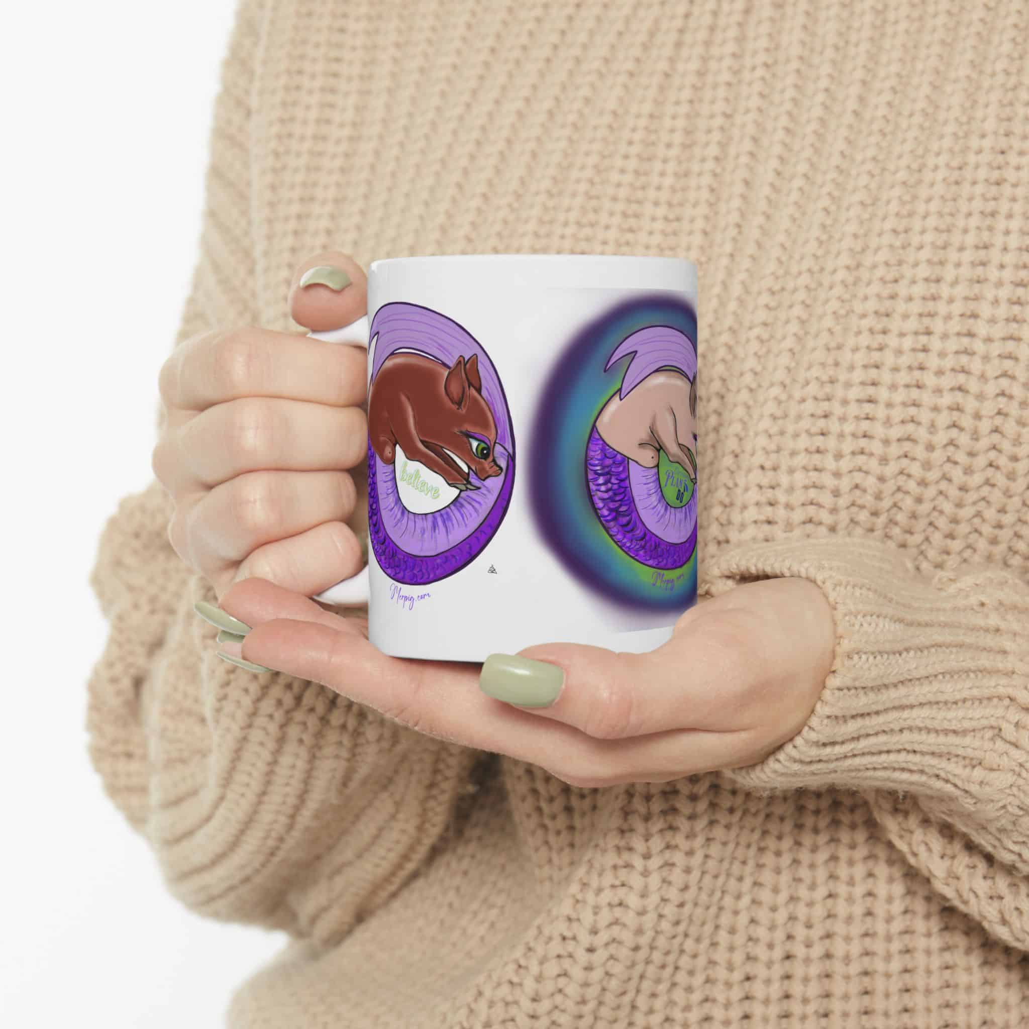 MerPiglet Ceramic Mug — Hand Drawn Art Coffee Cup (11oz & 15oz) - Image 5