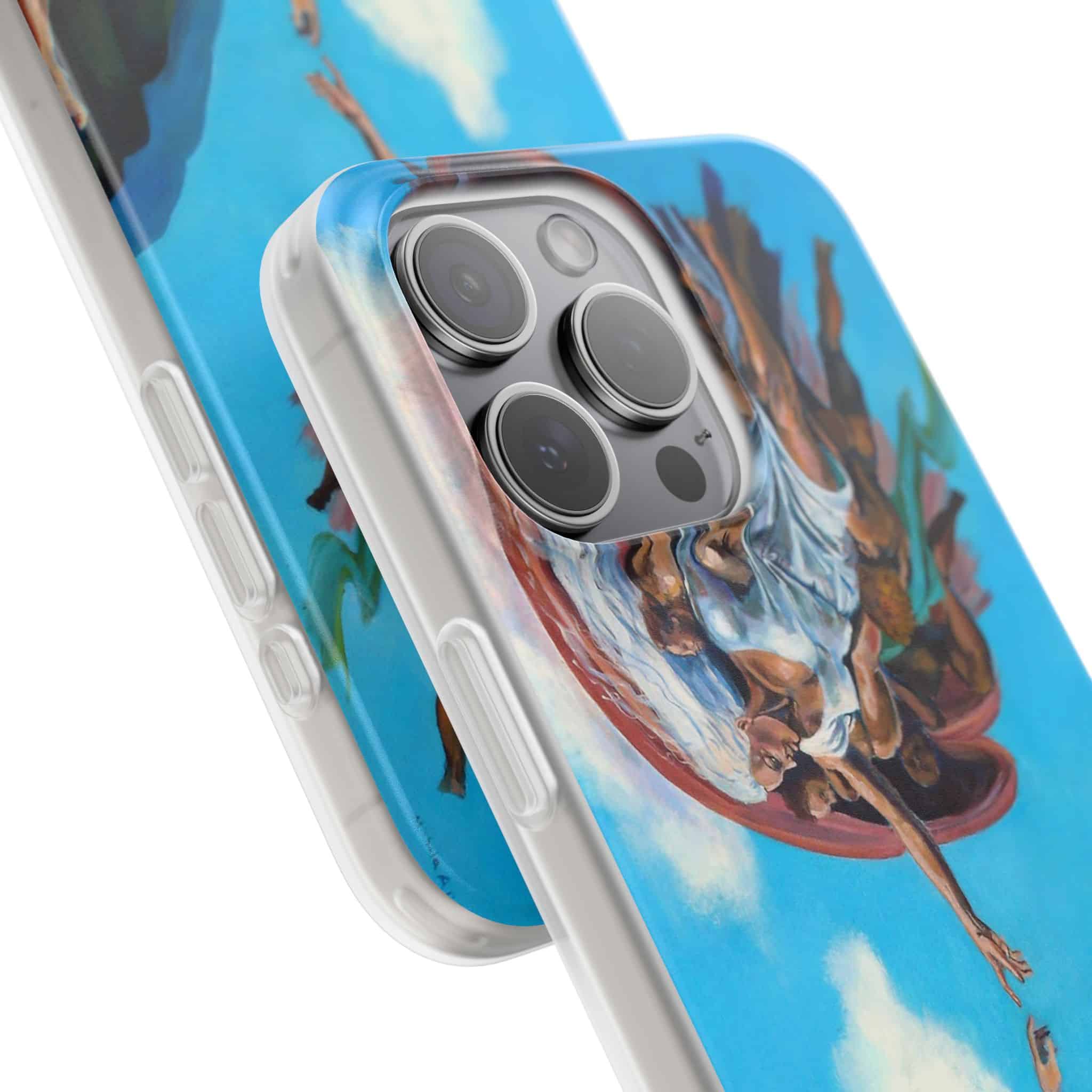 Sistine Ceiling Artistic iPhone Flexi Case, Unique Phone Case, Vibrant Design, Creative Gift, Michelangelo Inspired Artwork - Image 11