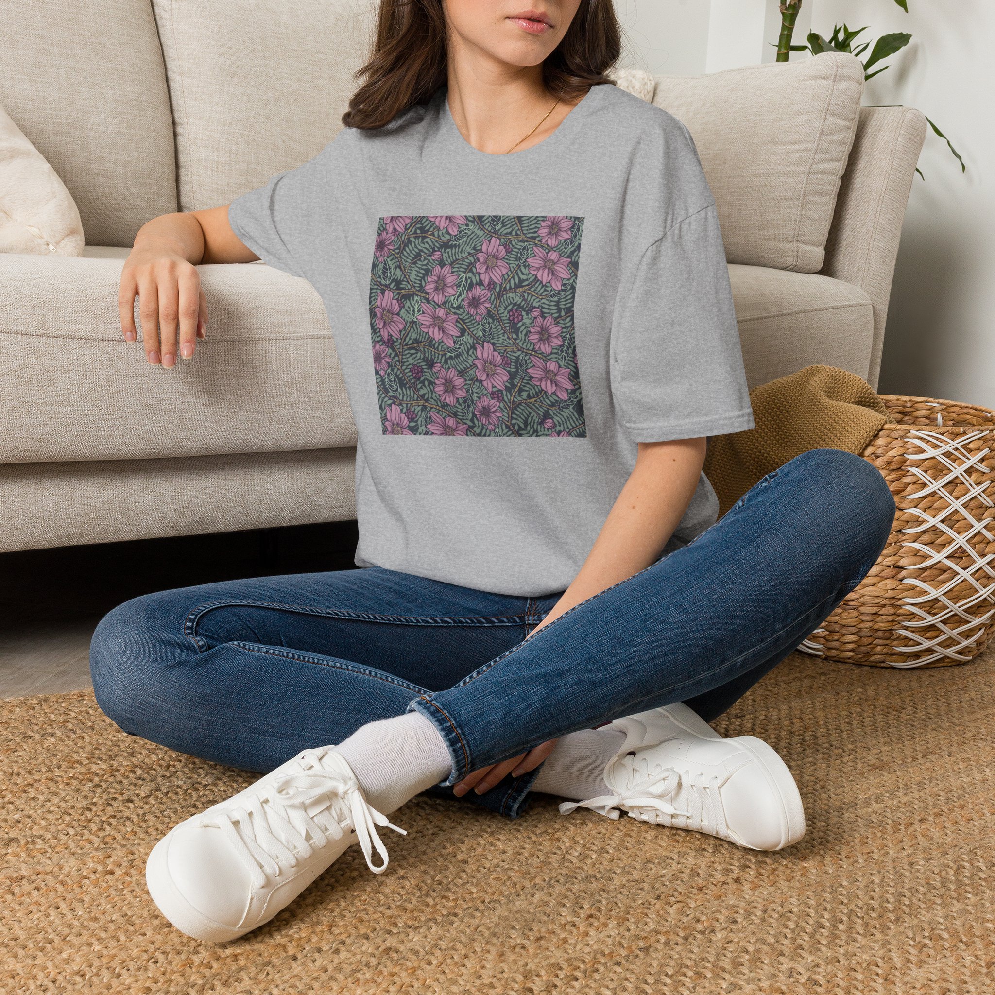Floral Hibiscus Pattern T-Shirt — Vintage Tropical Flower Tee - Image 18