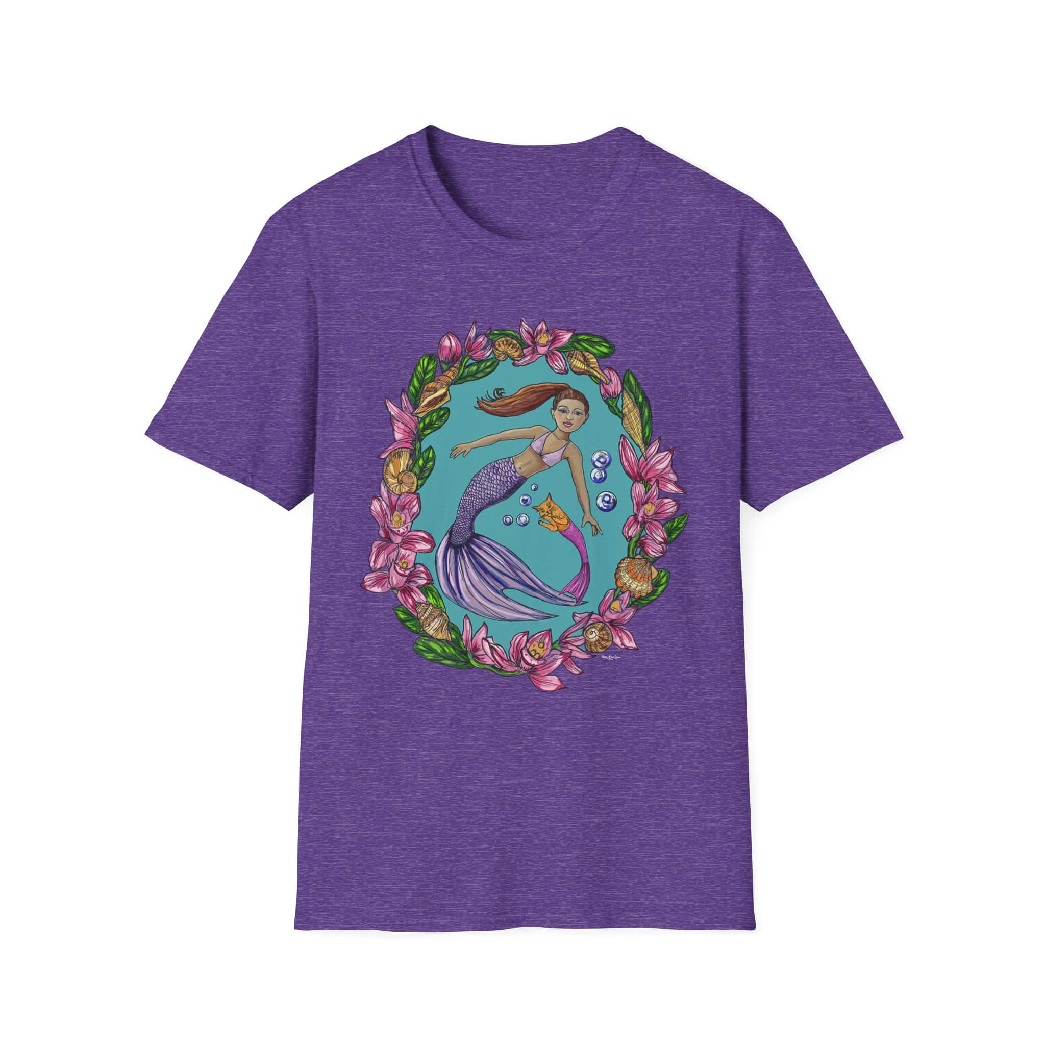 Mercat with Mermaid Beach Vibes T-Shirt — Tropical Floral Ocean Graphic - Image 24