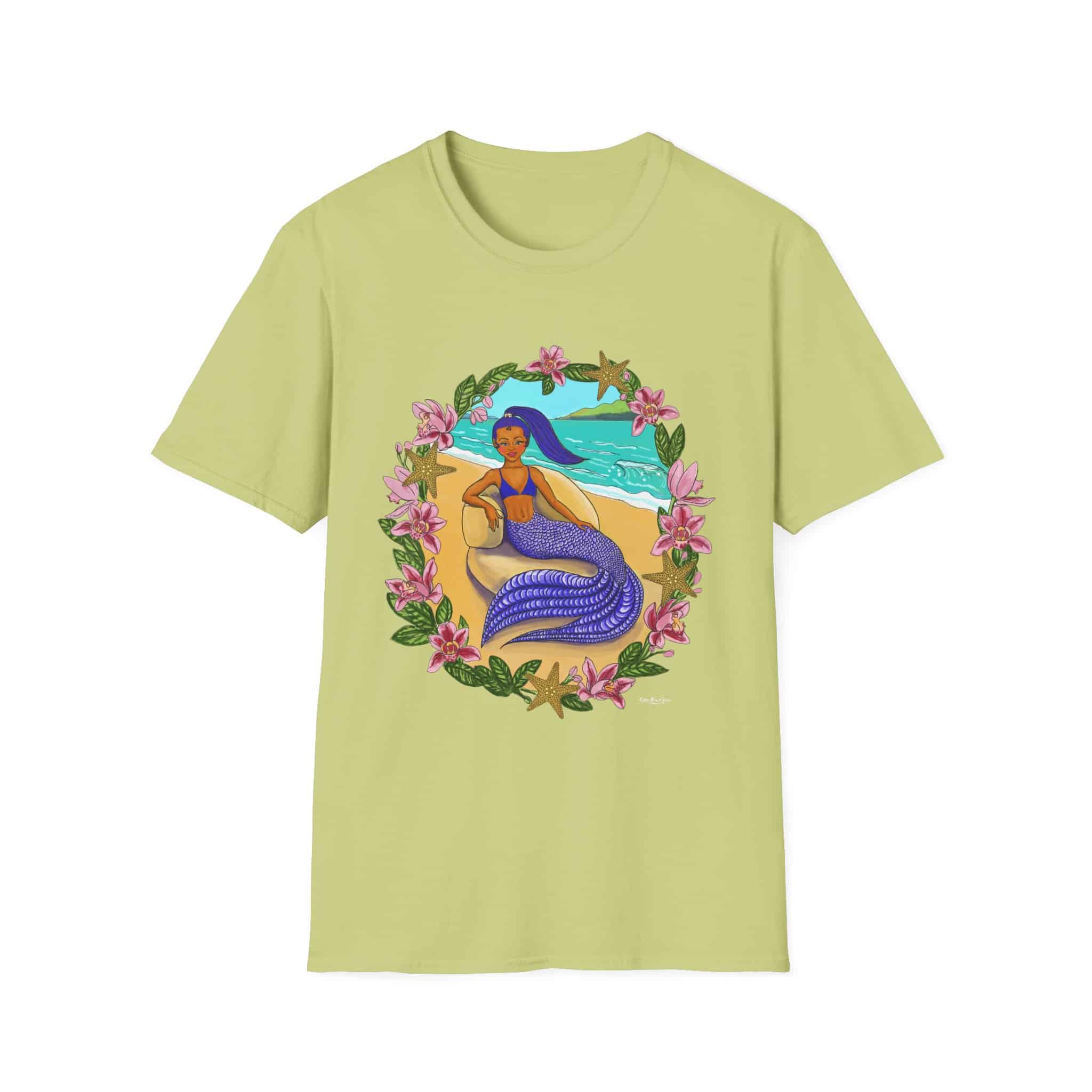 Blue-Haired Mermaid2 Beach Vibes T-Shirt — Tropical Floral Ocean Graphic - Image 21