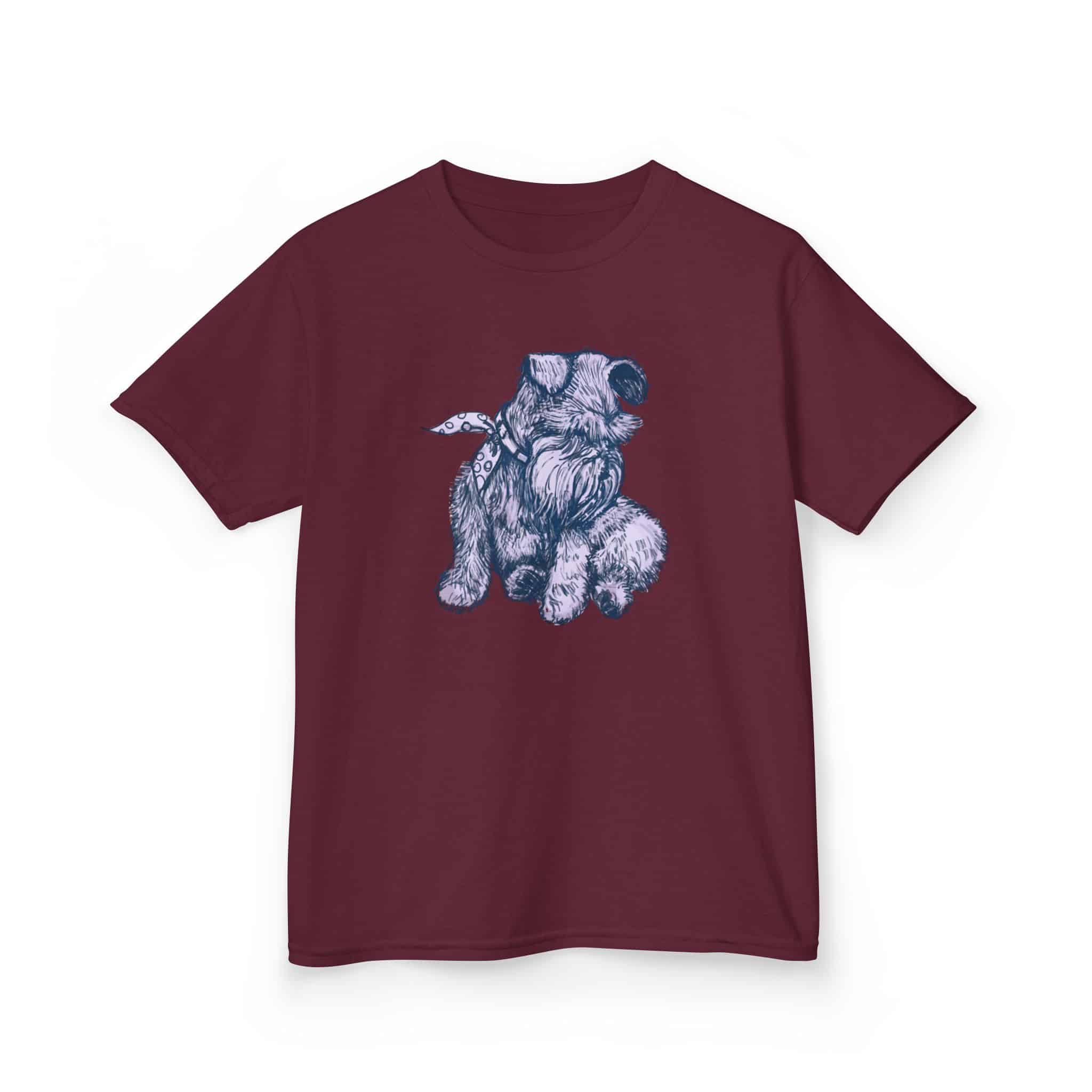 Kids T‑Shirt — Schnauzer Dog Sketch Tee - Image 17