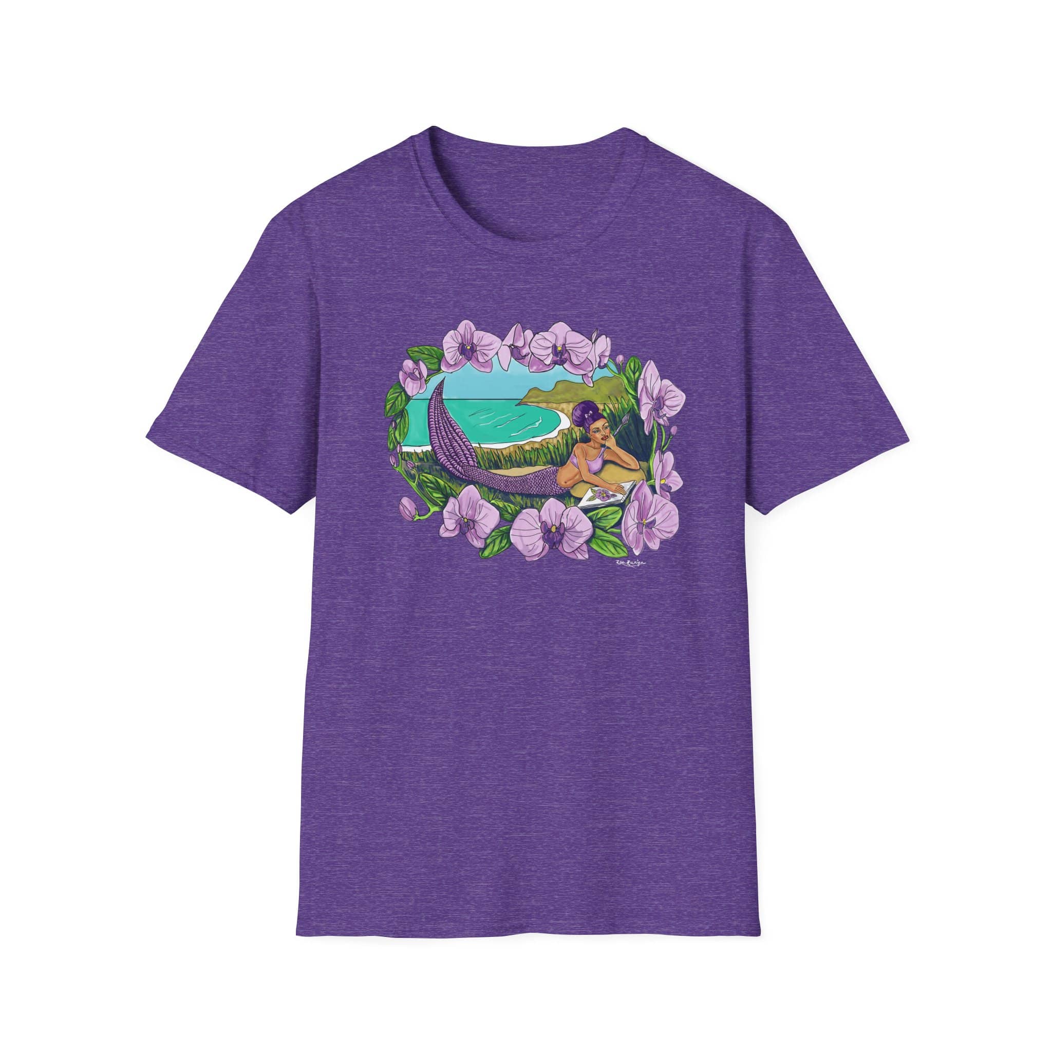 Mermaid Beach Vibes T-Shirt — Tropical Floral Ocean Graphic - Image 30