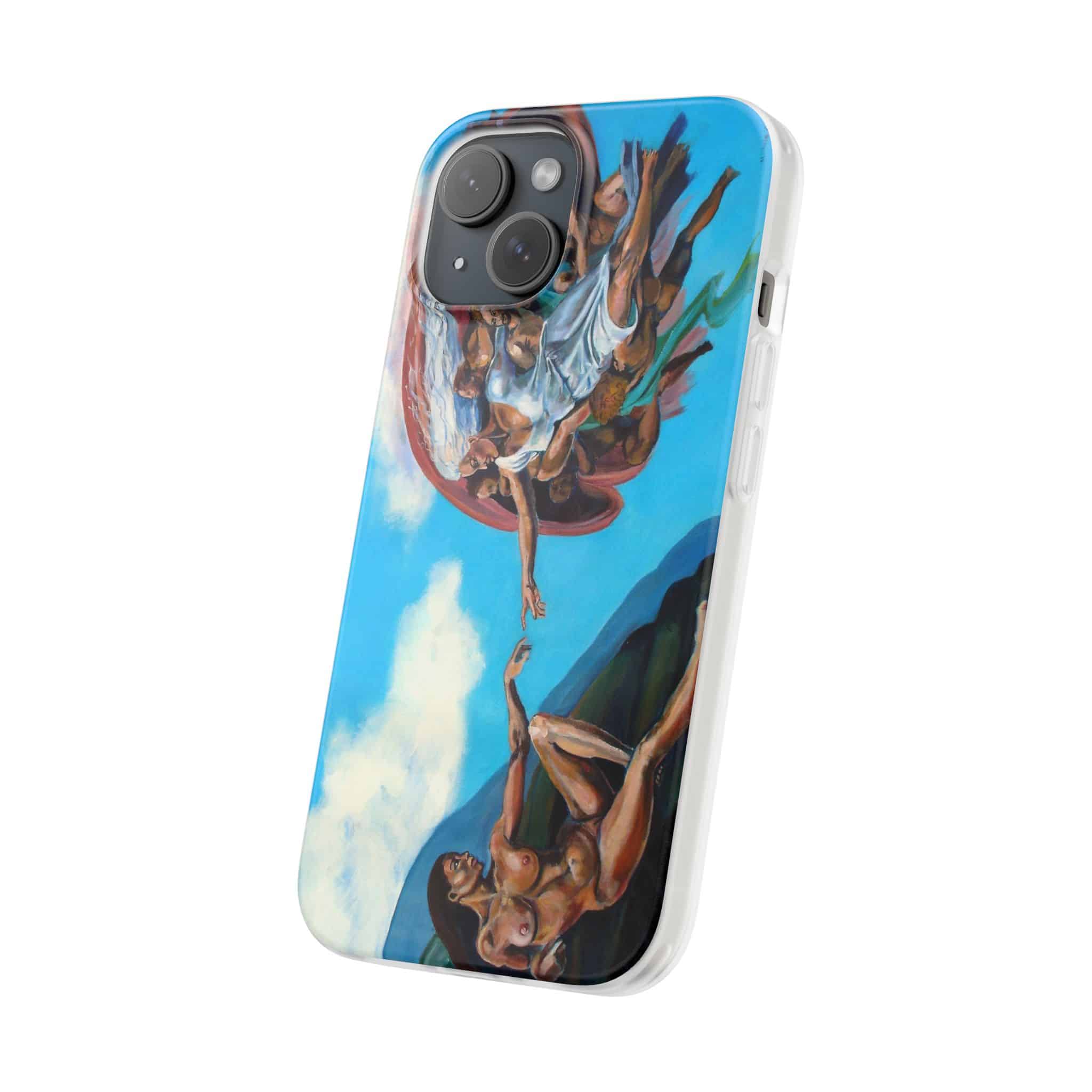 Sistine Ceiling Artistic iPhone Flexi Case, Unique Phone Case, Vibrant Design, Creative Gift, Michelangelo Inspired Artwork - Image 6